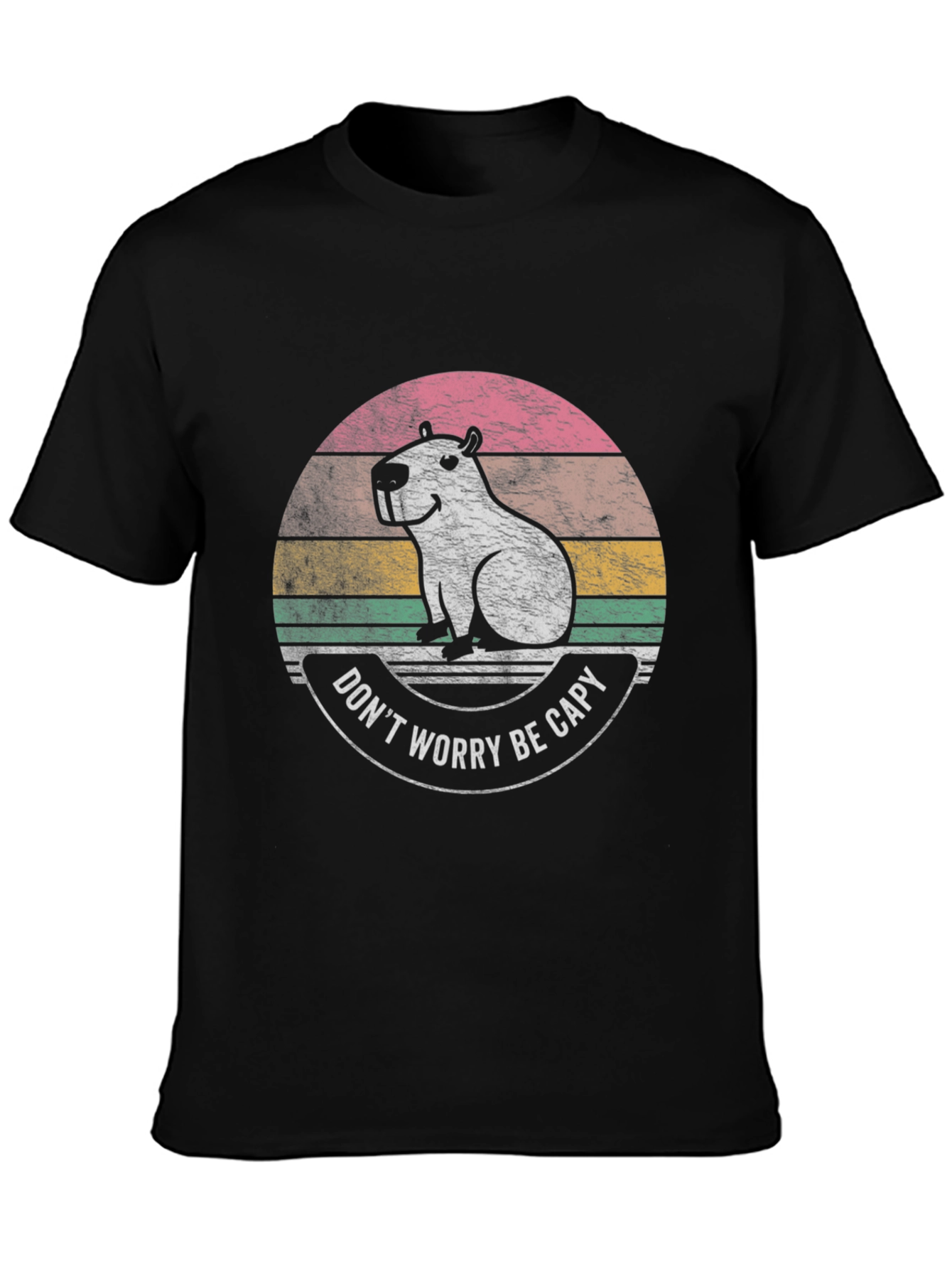 Dont Worry Be Capy Black T-Shirt