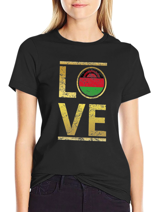Malawi Flag Love T-Shirt Graphic Tee