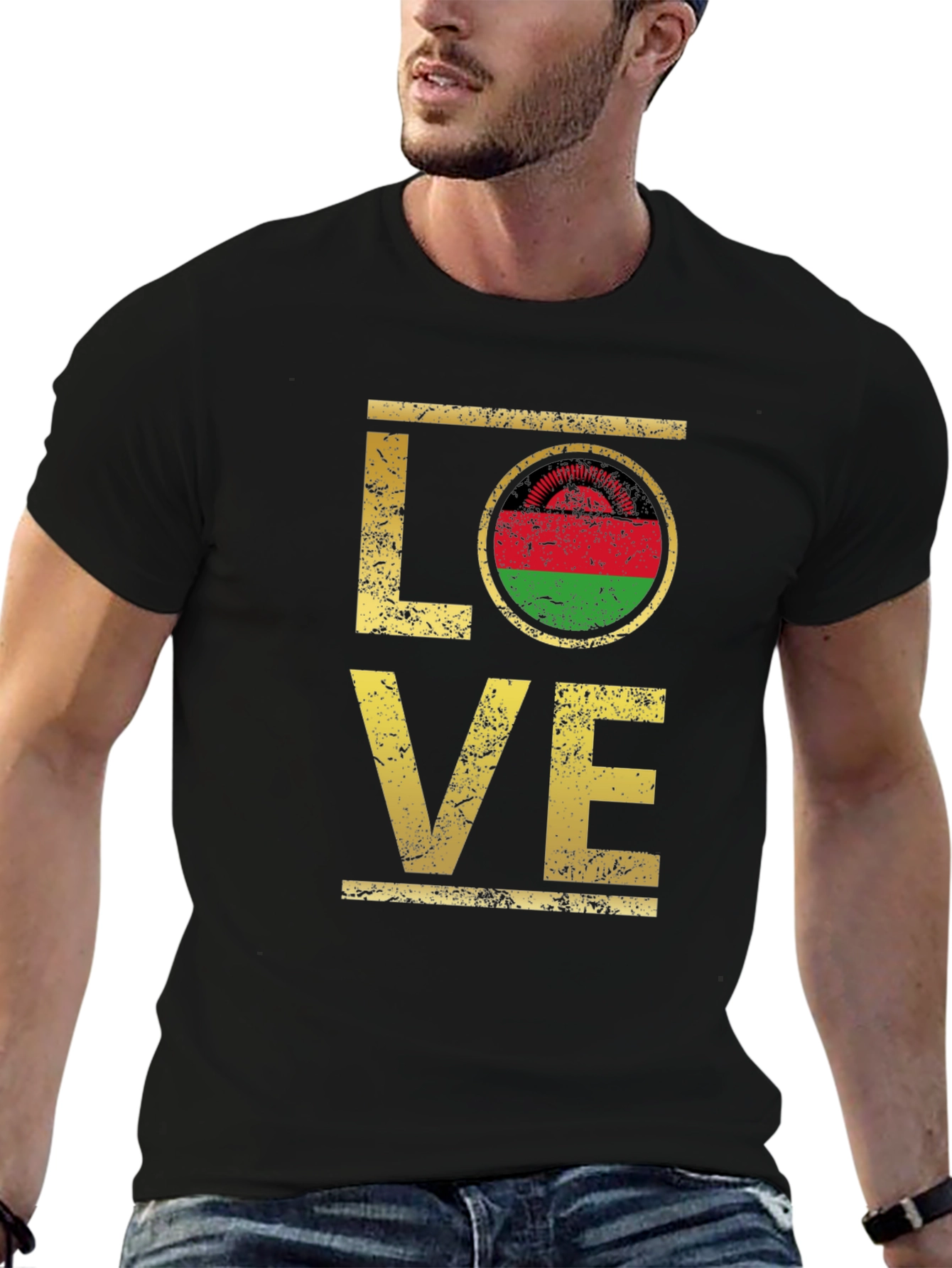 Malawi Flag Love T-Shirt Graphic Tee