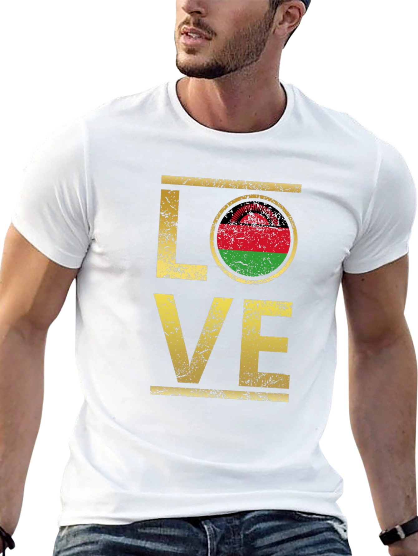Malawi Flag Love T-Shirt Graphic Tee