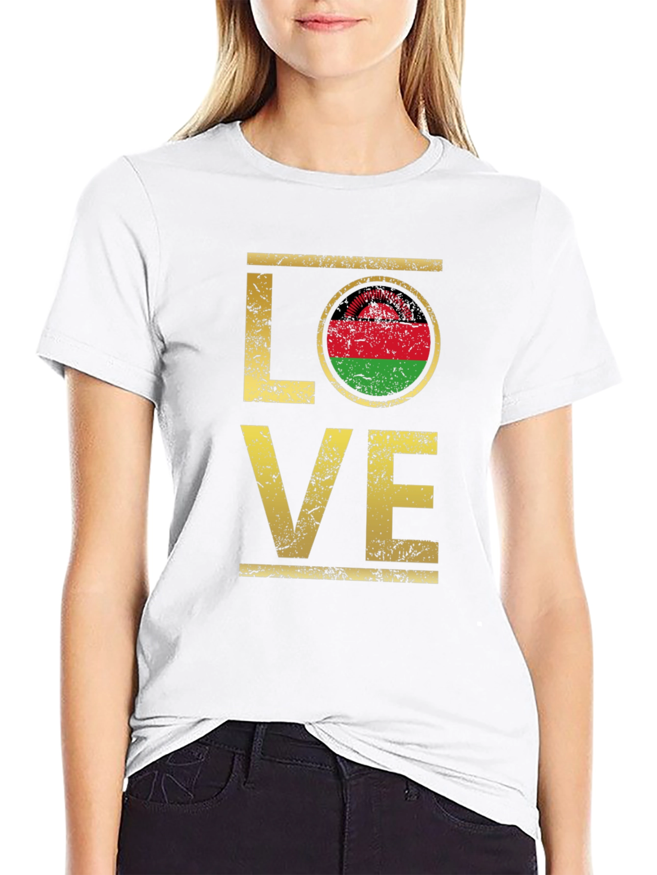 Malawi Flag Love T-Shirt Graphic Tee