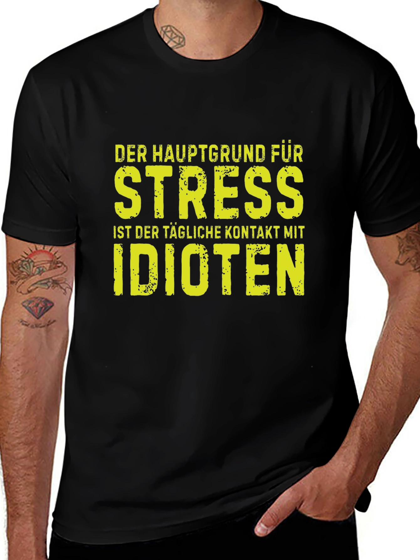 Stress Idioten T-Shirt | Funny German Text Tee