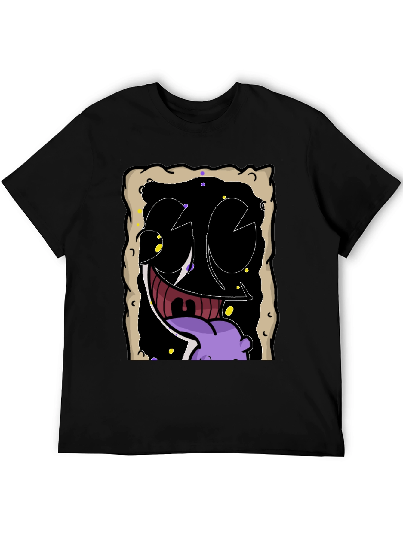 Cartoon Face Graphic Black T-Shirt
