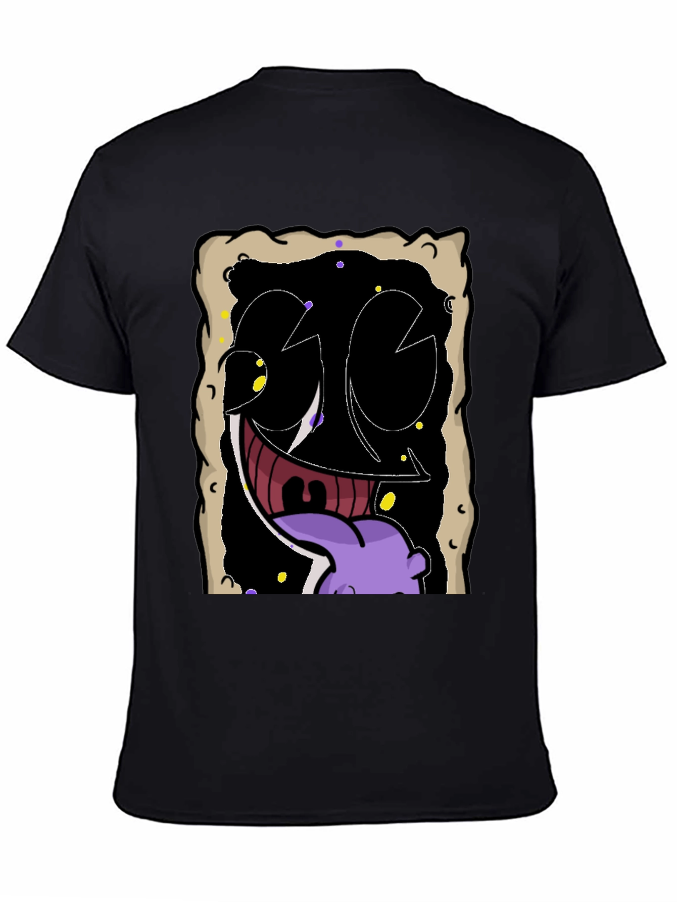 Cartoon Face Graphic Black T-Shirt