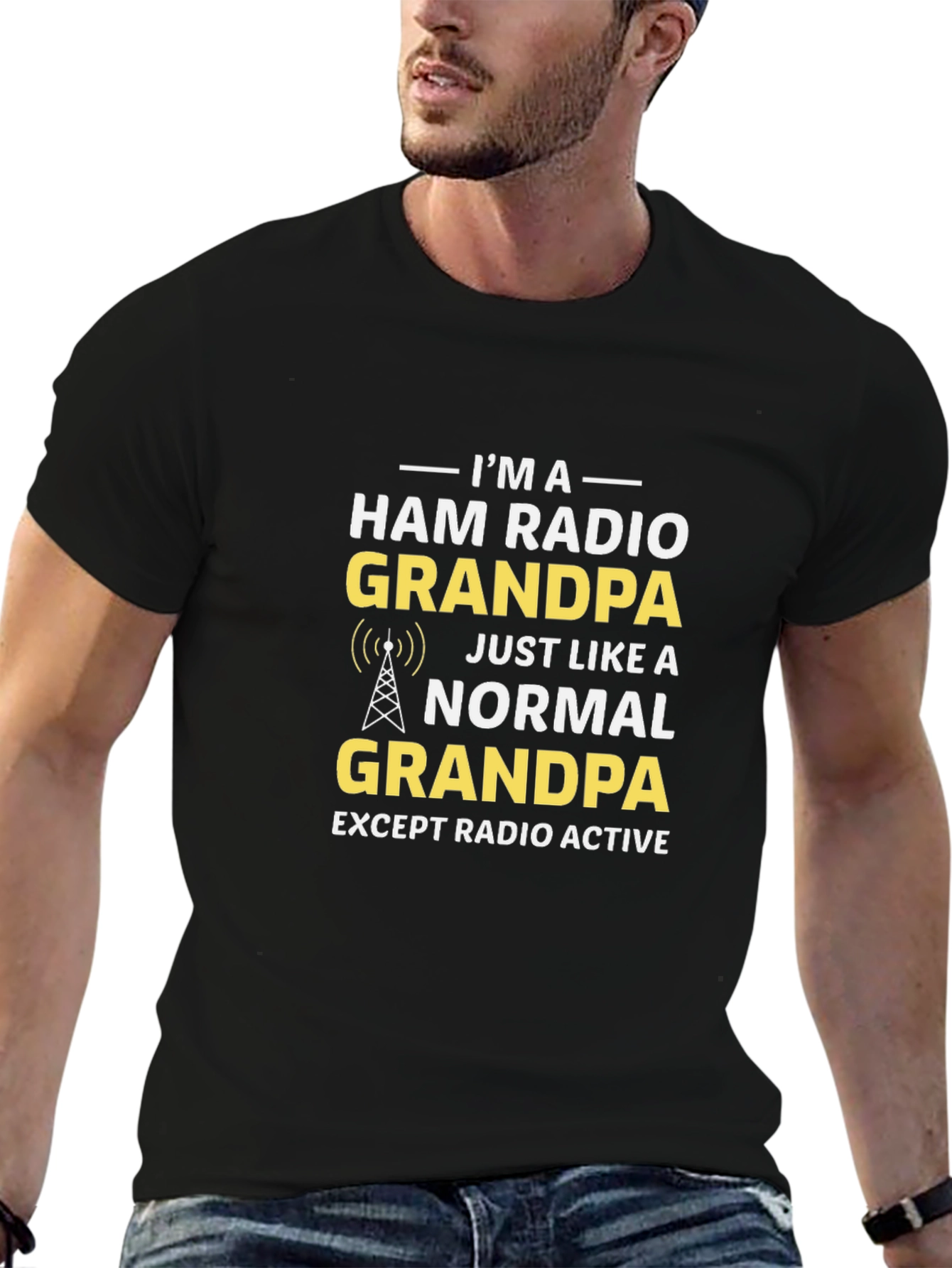 Ham Radio Grandpa Black T-Shirt