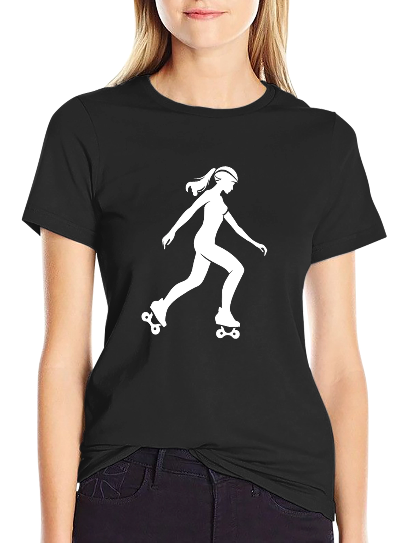 Roller Skater Graphic Tee - Casual Black T-Shirt
