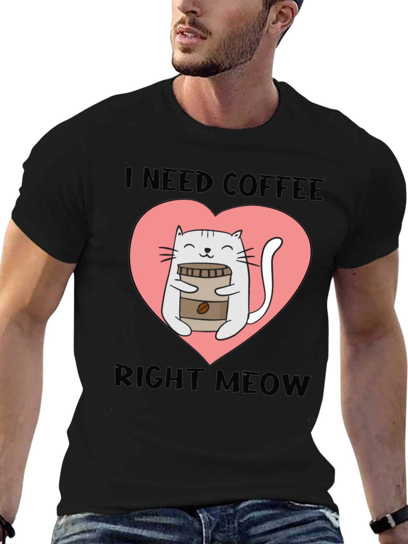 I Need Coffee Right Meow Cat Lover T-Shirt