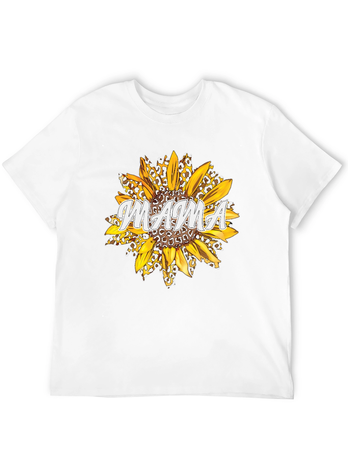 Mama Sunflower Graphic Tee - Black Cotton T-Shirt