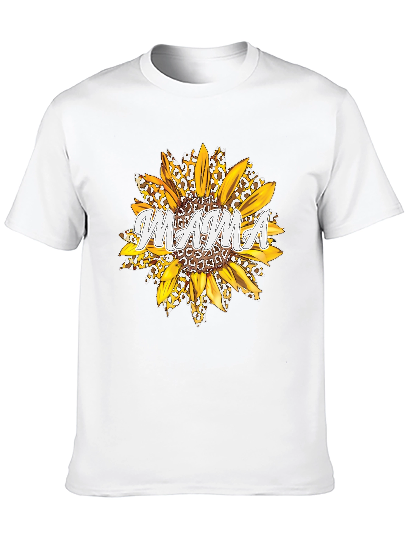 Mama Sunflower Graphic Tee - Black Cotton T-Shirt