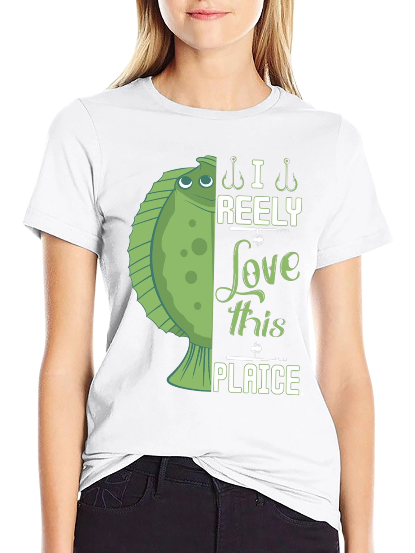 Funny Fishing T-Shirt - I Reely Love This Plaice