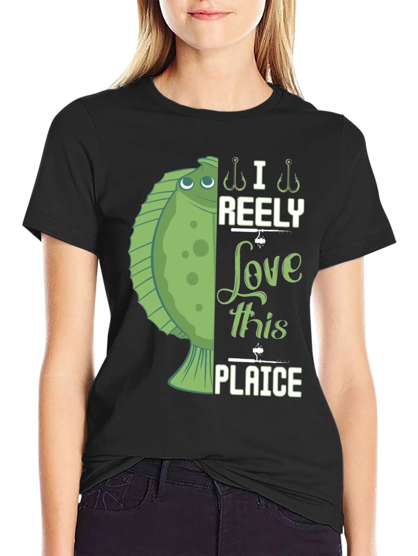 Funny Fishing T-Shirt - I Reely Love This Plaice