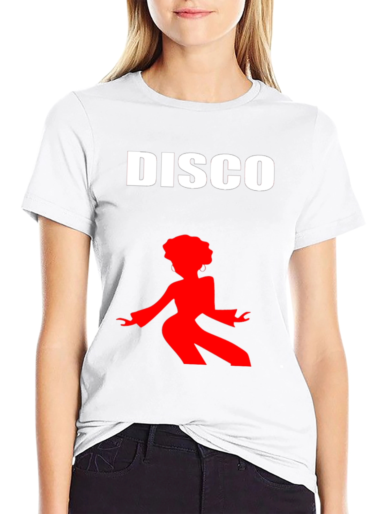 Retro Disco Graphic Tee - Black Cotton T-Shirt
