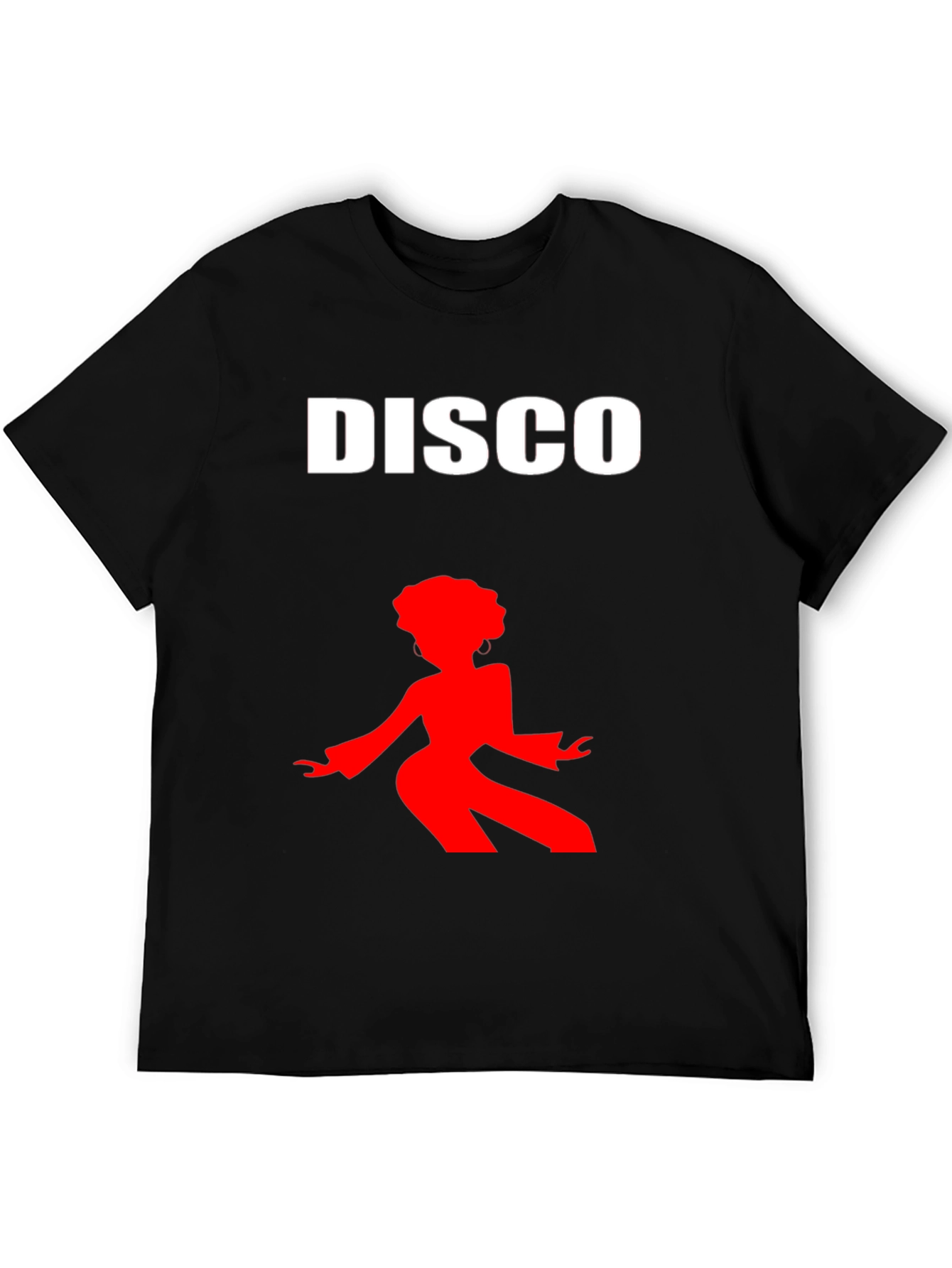 Retro Disco Graphic Tee - Black Cotton T-Shirt