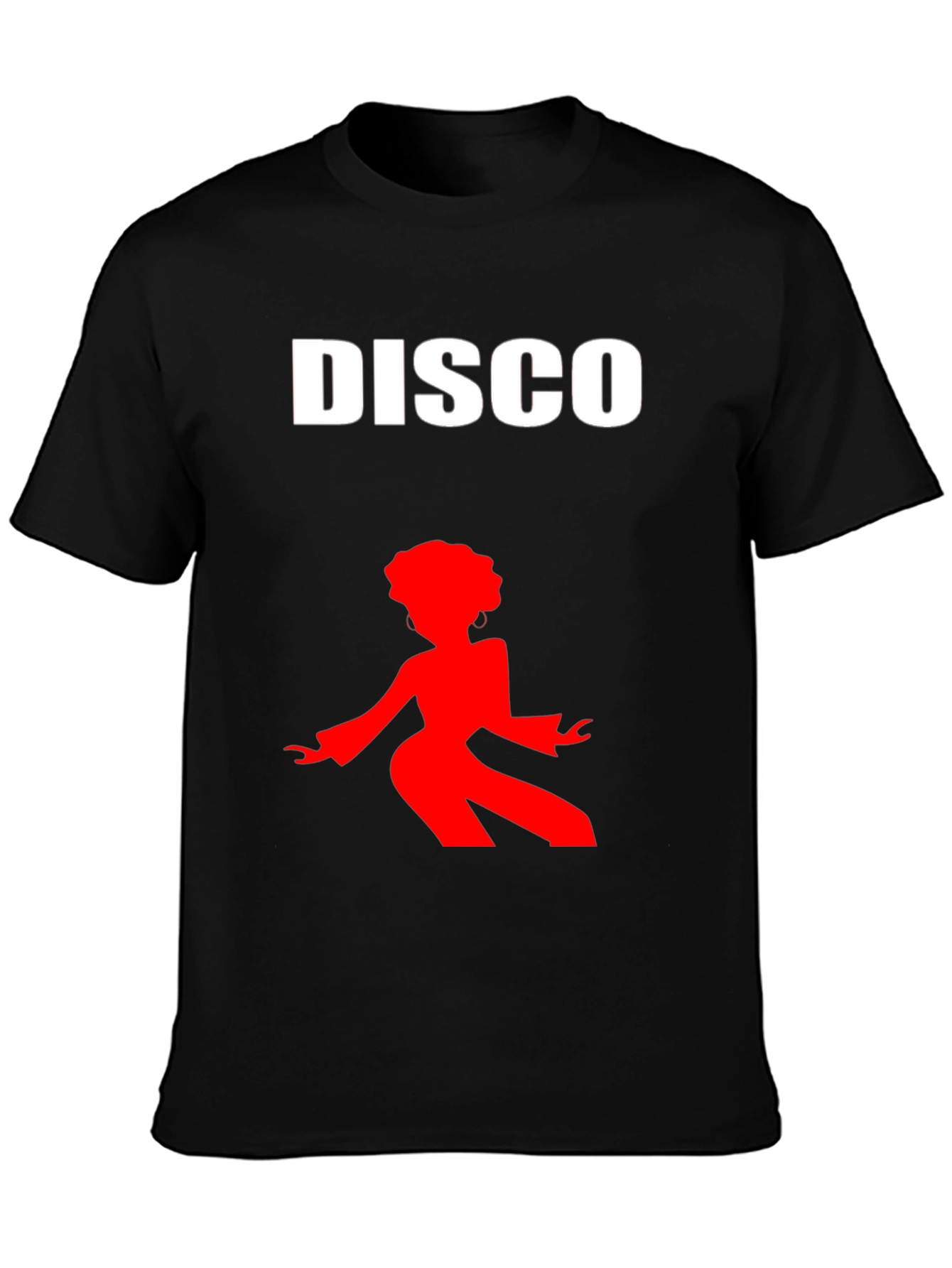 Retro Disco Graphic Tee - Black Cotton T-Shirt