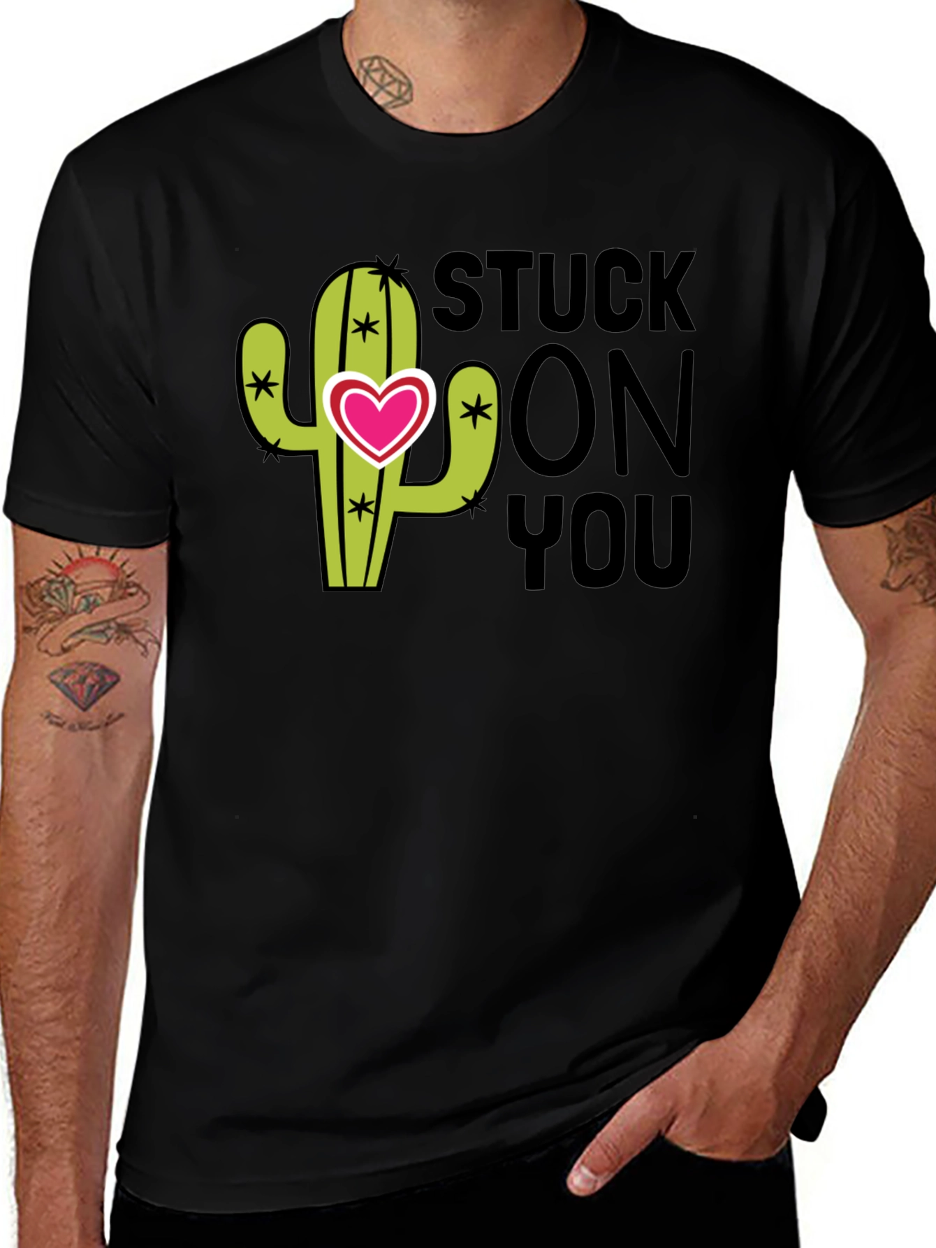 Stuck On You Valentines Day Cactus T-Shirt
