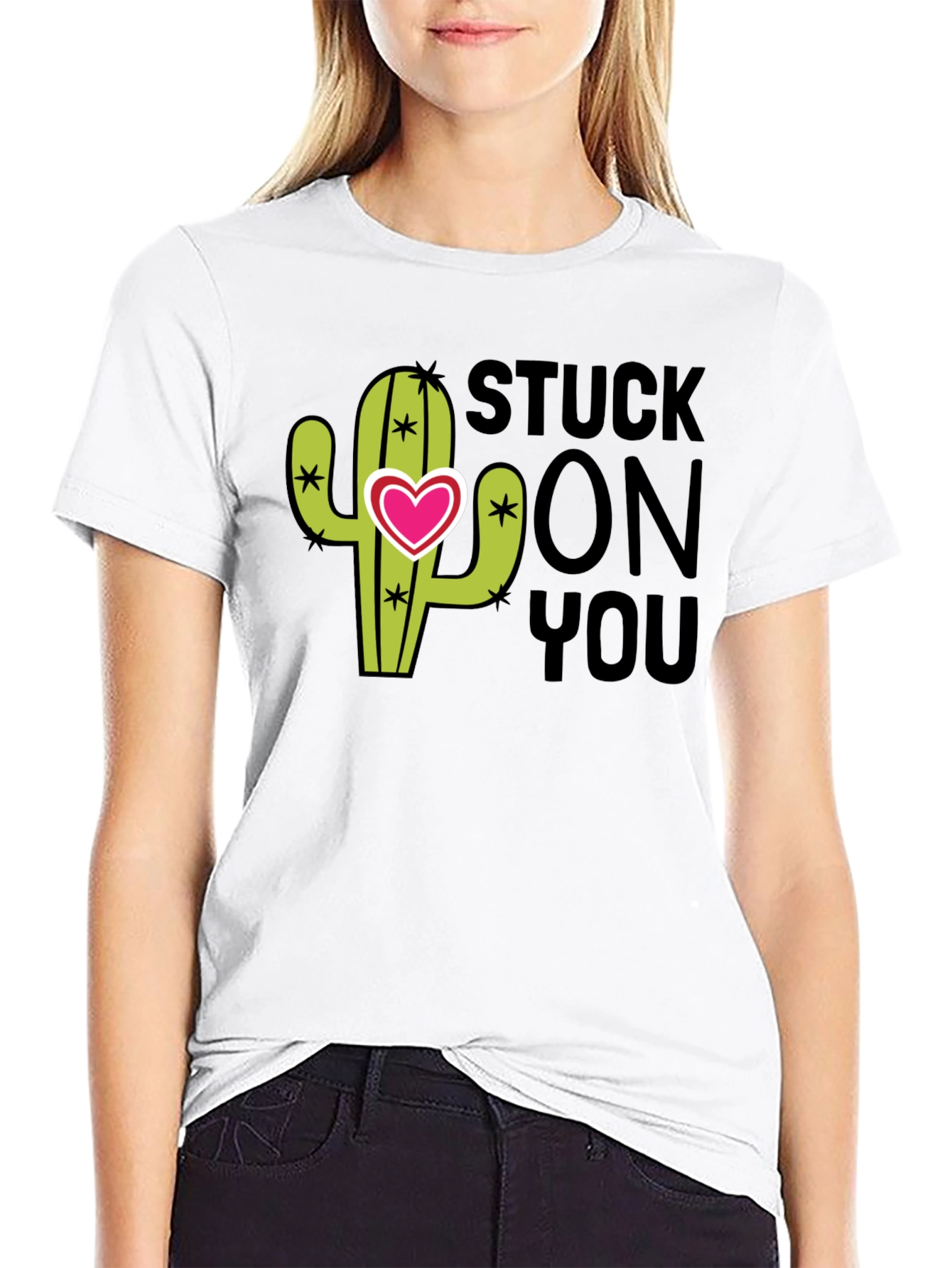 Stuck On You Valentines Day Cactus T-Shirt