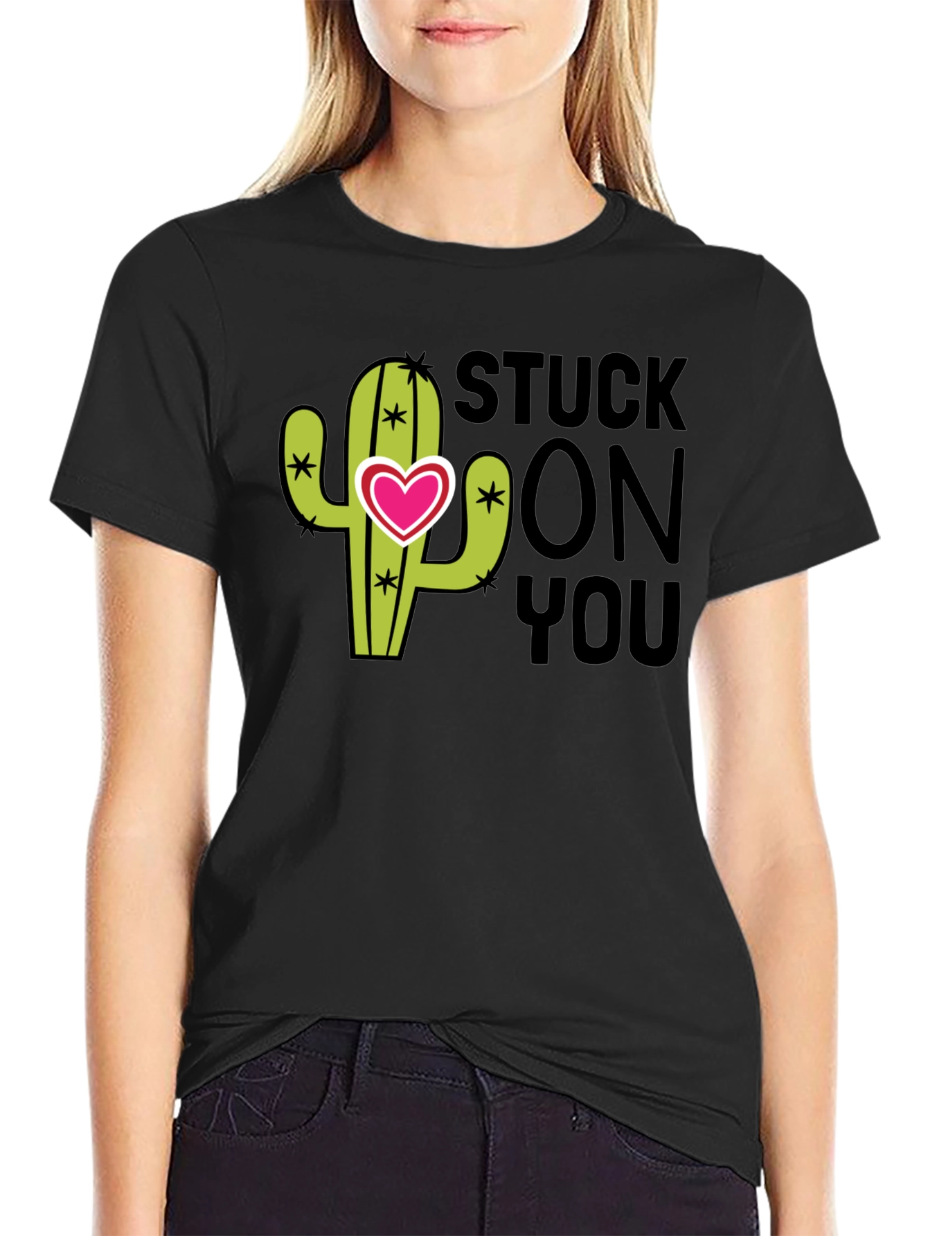 Stuck On You Valentines Day Cactus T-Shirt