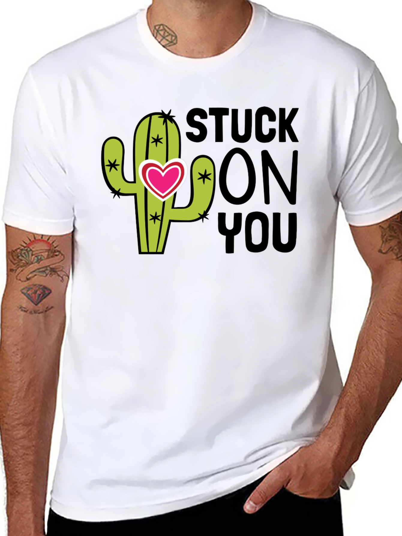 Stuck On You Valentines Day Cactus T-Shirt