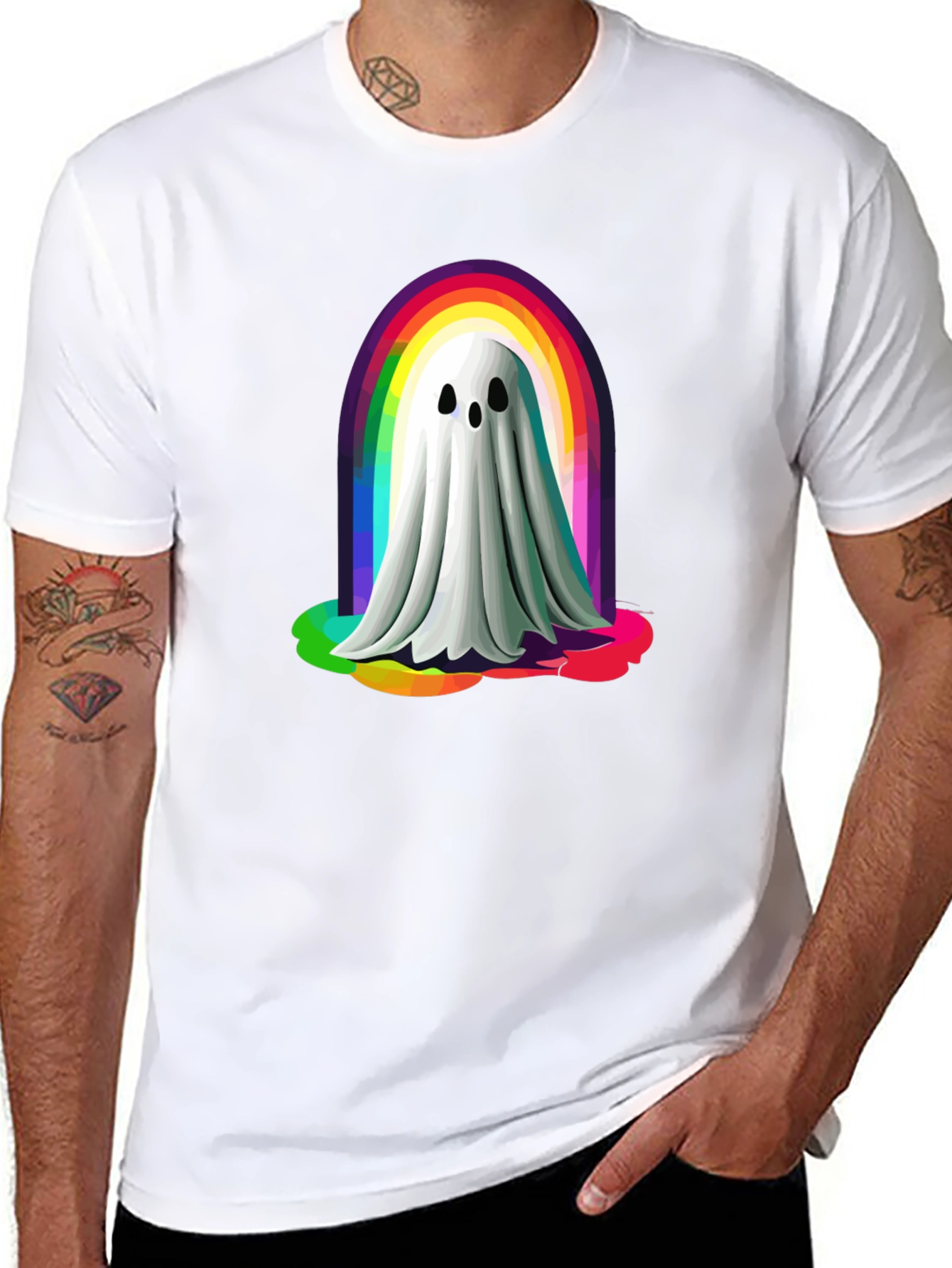 Rainbow Ghost Graphic Tee