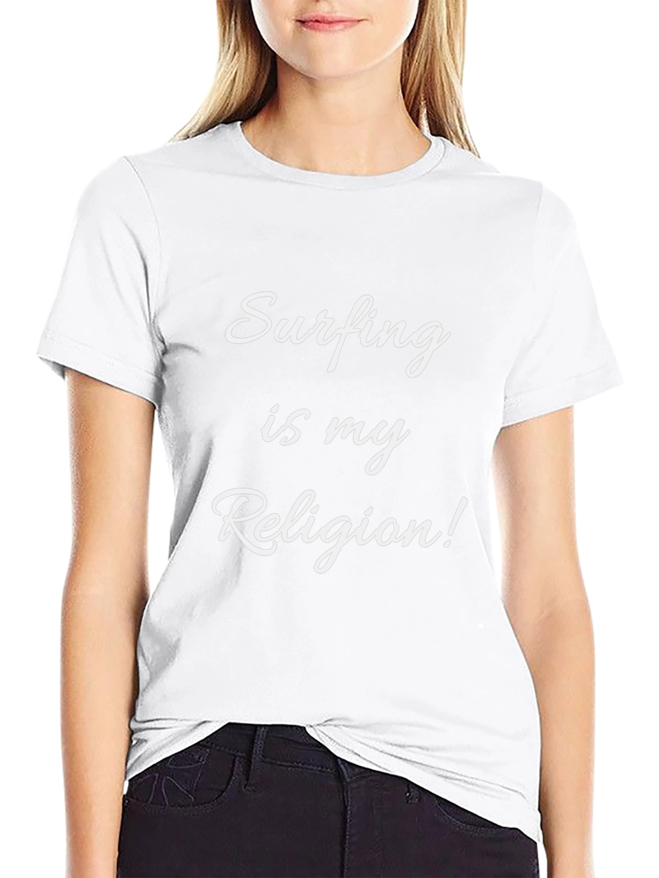 Surfing is my Religion T-Shirt Black Tee