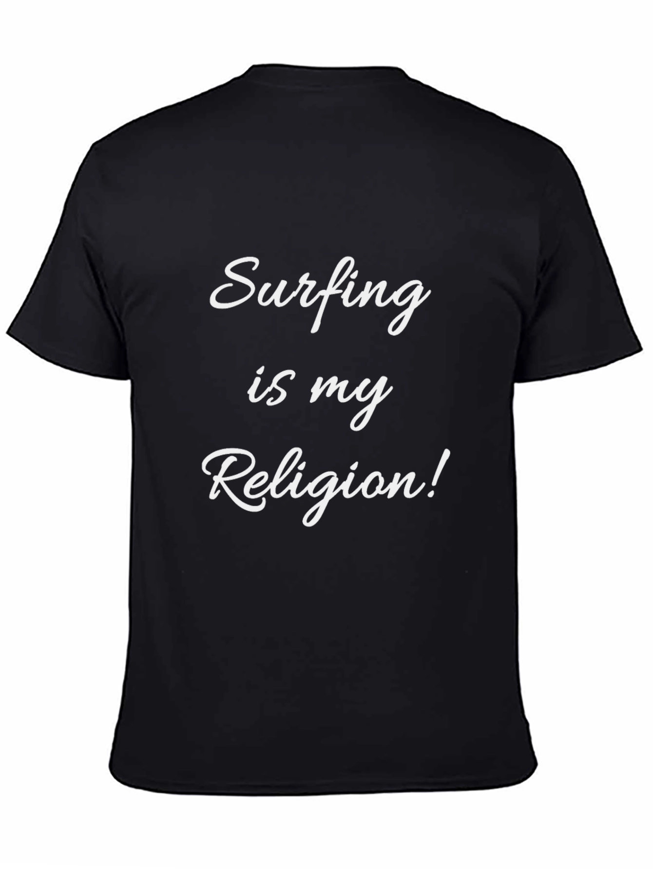 Surfing is my Religion T-Shirt Black Tee