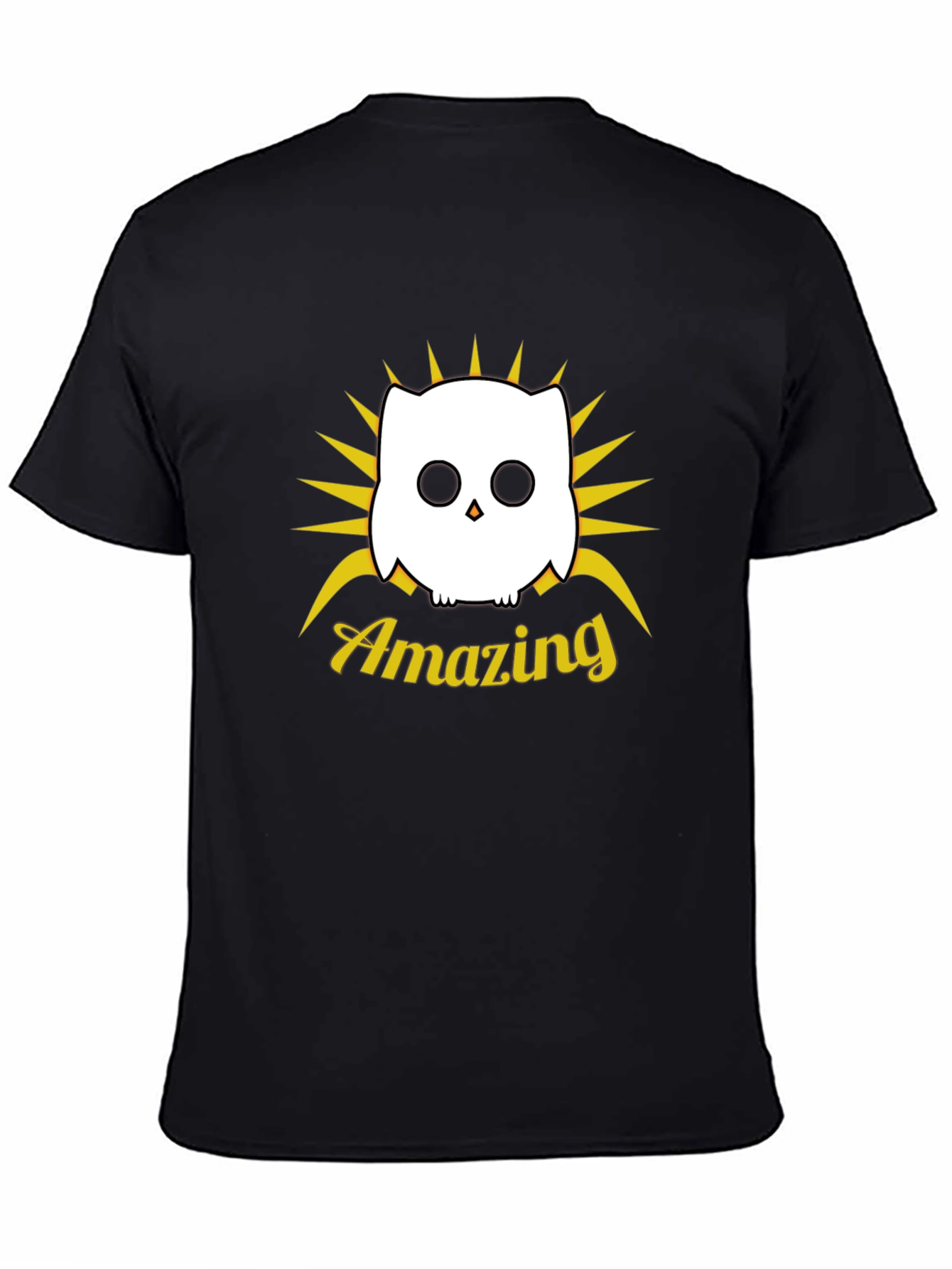 Amazing Owl Graphic Black T-Shirt
