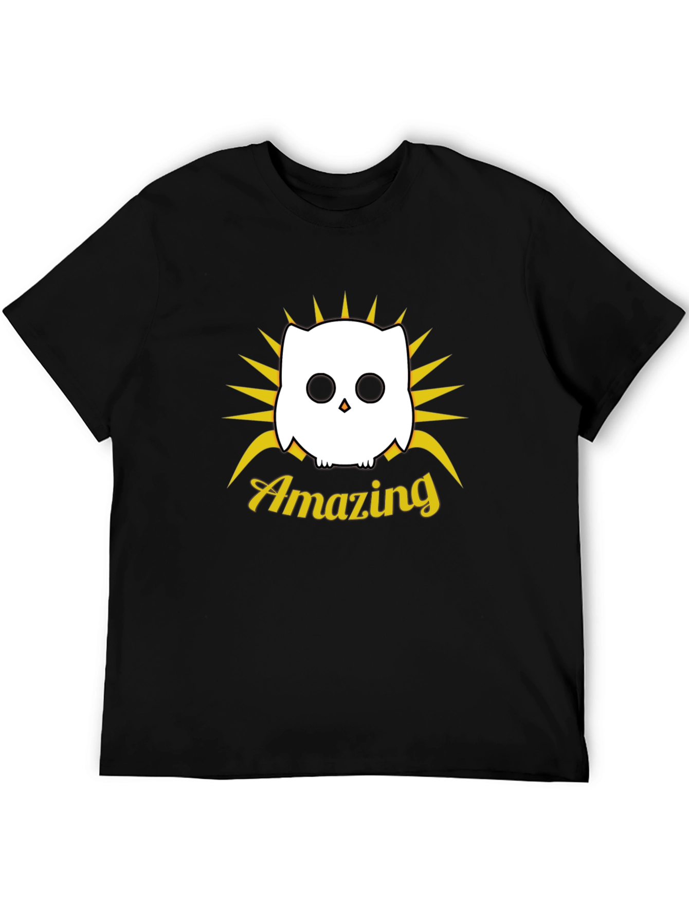 Amazing Owl Graphic Black T-Shirt
