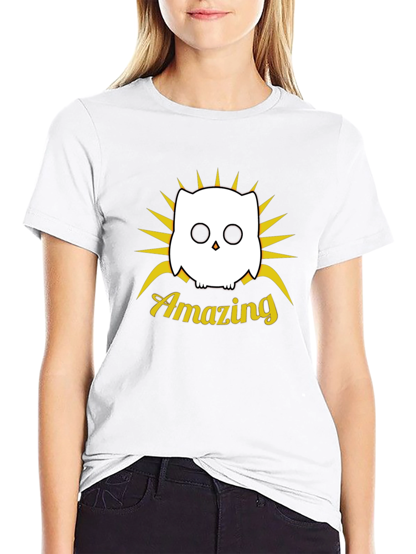 Amazing Owl Graphic Black T-Shirt