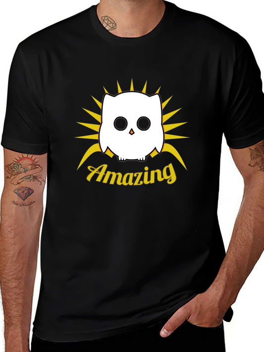 Amazing Owl Graphic Black T-Shirt
