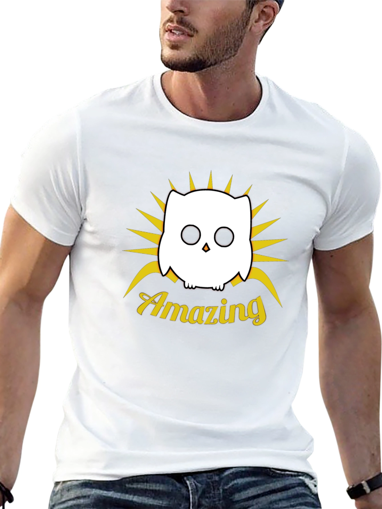 Amazing Owl Graphic Black T-Shirt