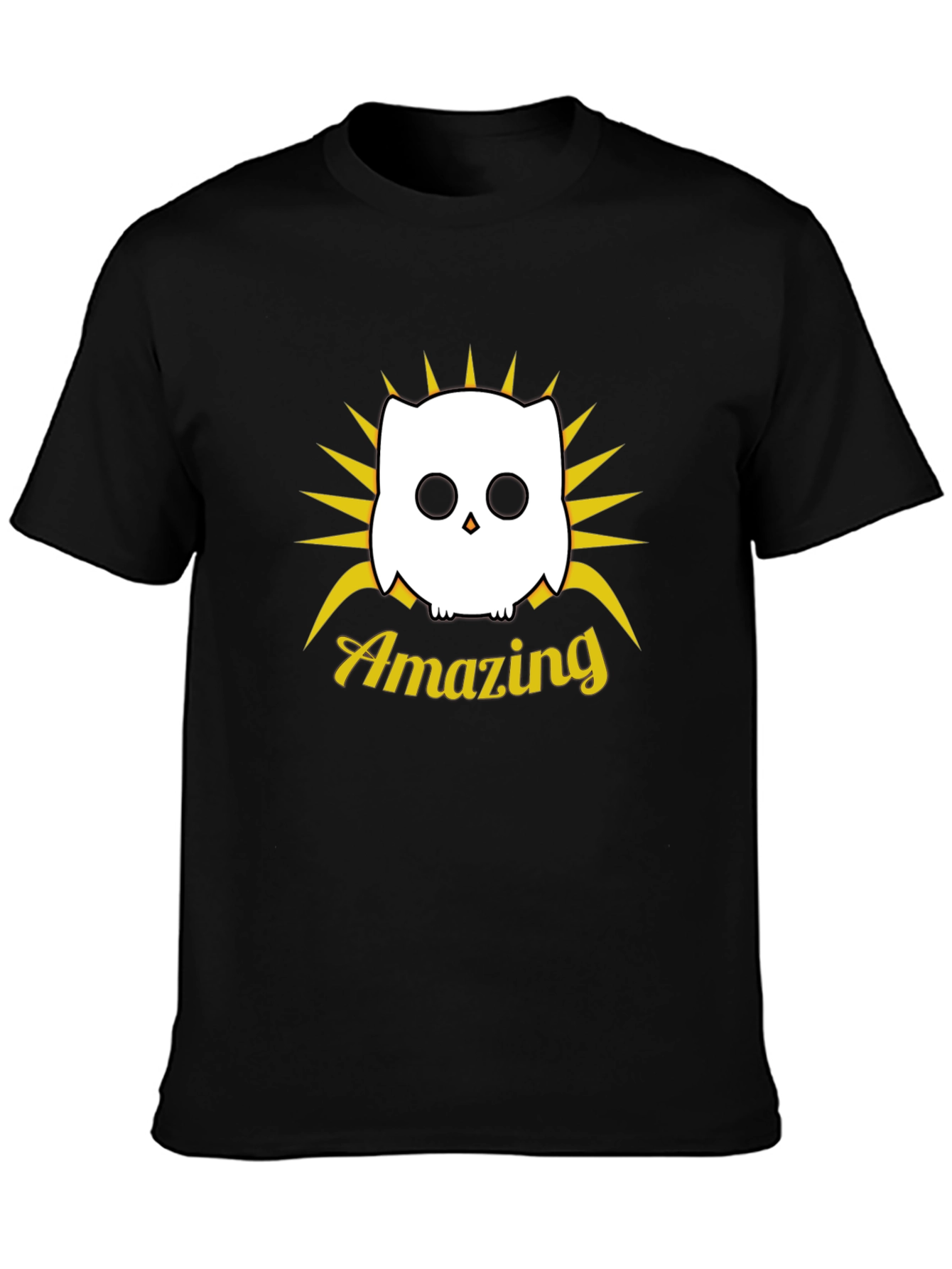 Amazing Owl Graphic Black T-Shirt