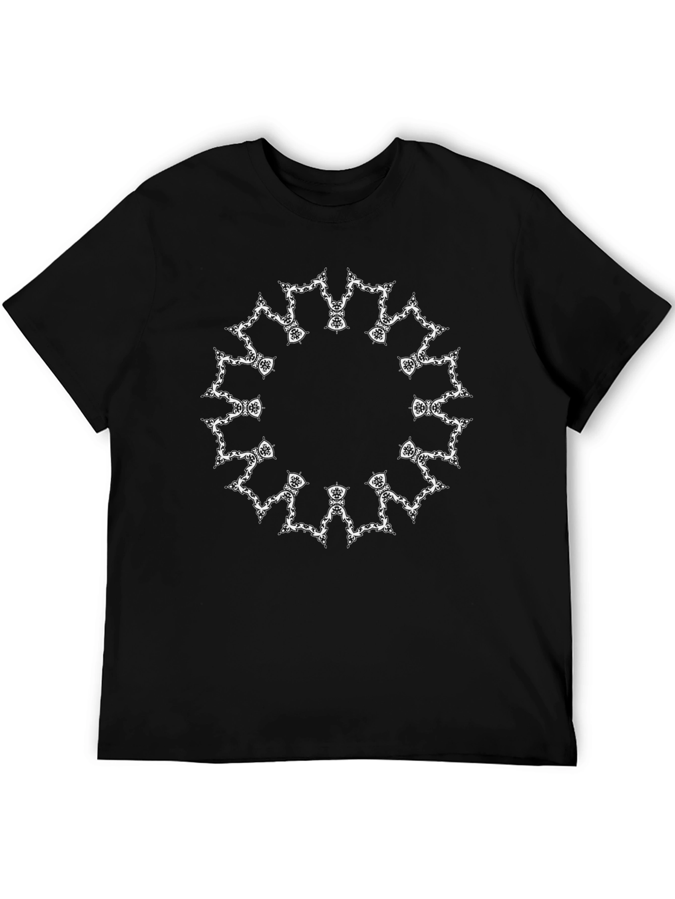 Black Tee with Mandala Design