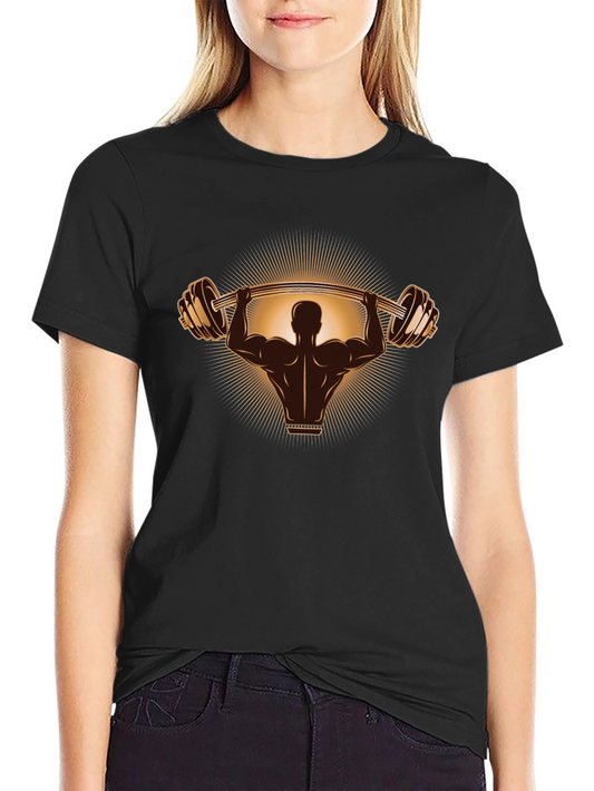 Weightlifter Graphic Tee - Black Cotton T-Shirt