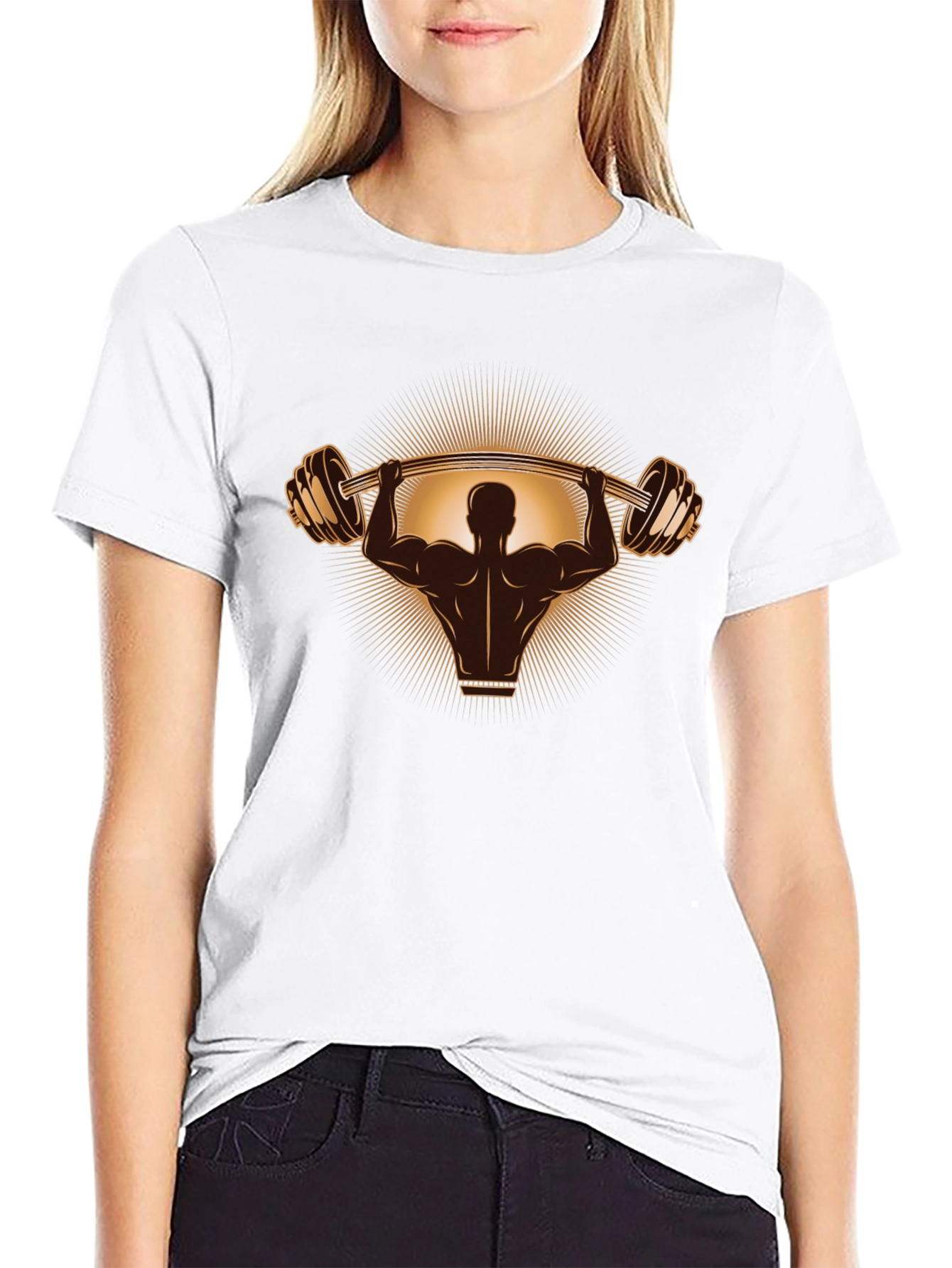 Weightlifter Graphic Tee - Black Cotton T-Shirt