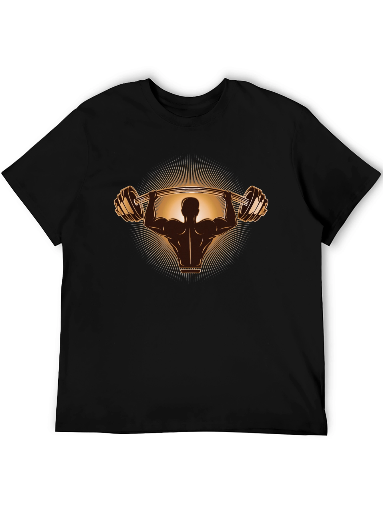 Weightlifter Graphic Tee - Black Cotton T-Shirt