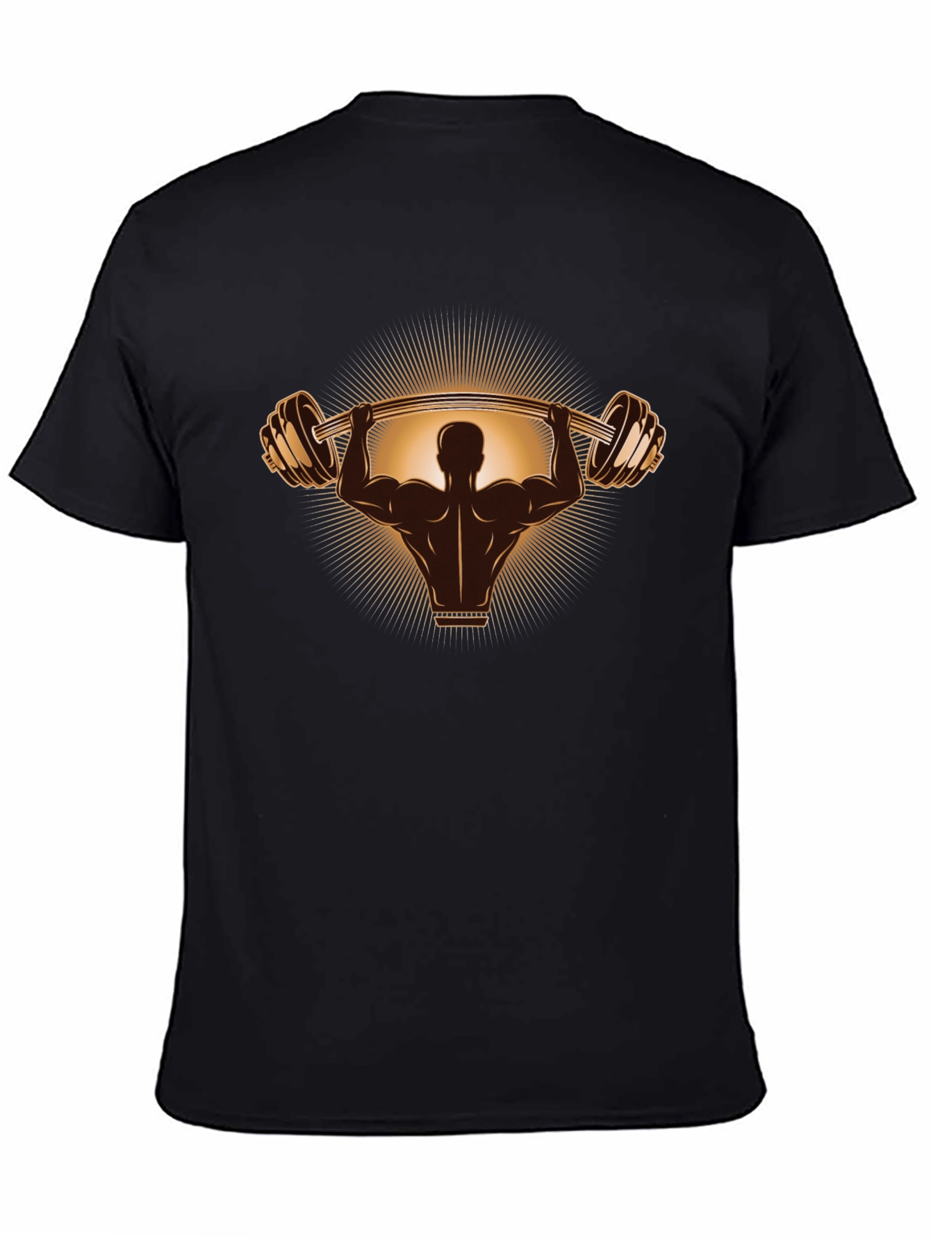 Weightlifter Graphic Tee - Black Cotton T-Shirt