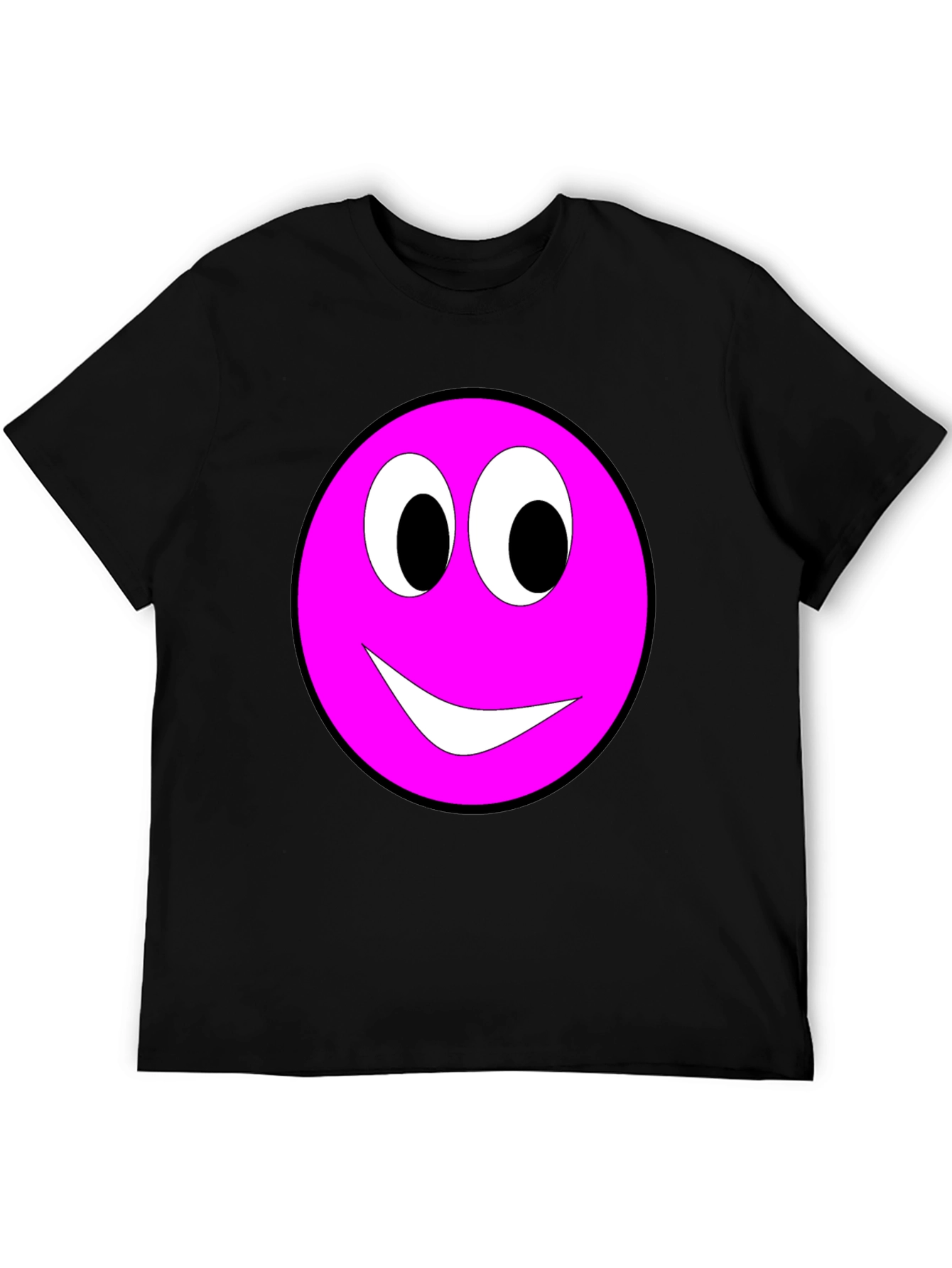 Pink Smiley Face Graphic Tee - Casual Comfort