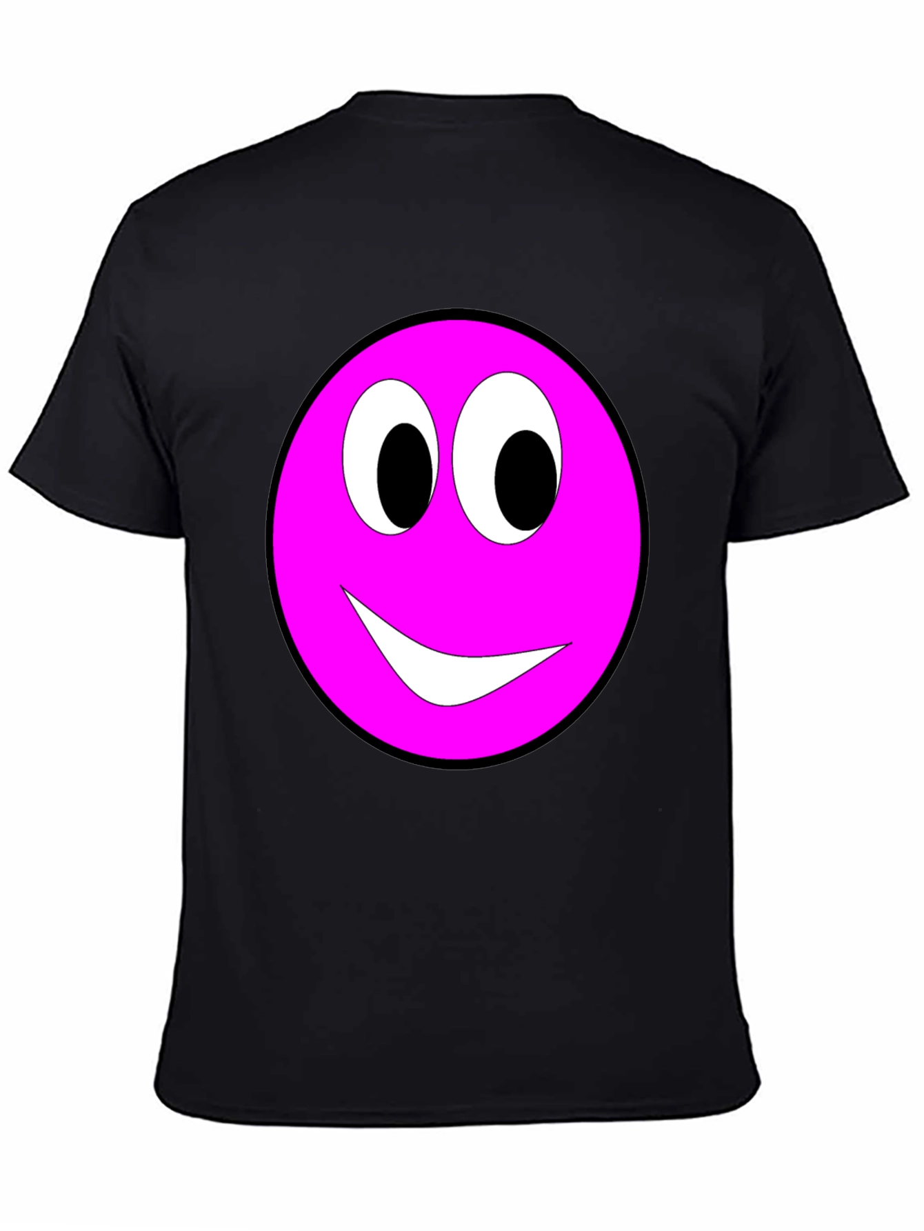Pink Smiley Face Graphic Tee - Casual Comfort