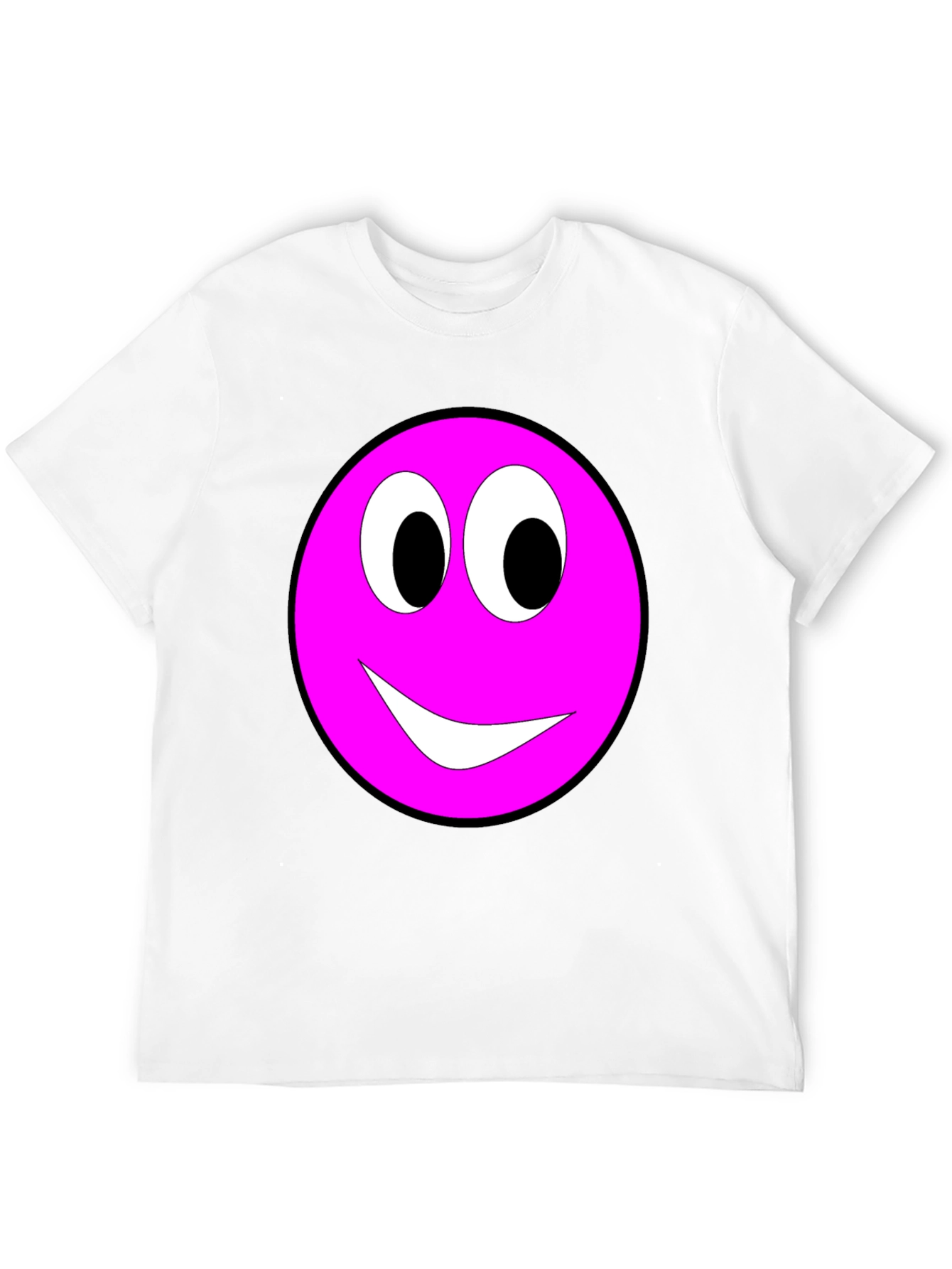 Pink Smiley Face Graphic Tee - Casual Comfort