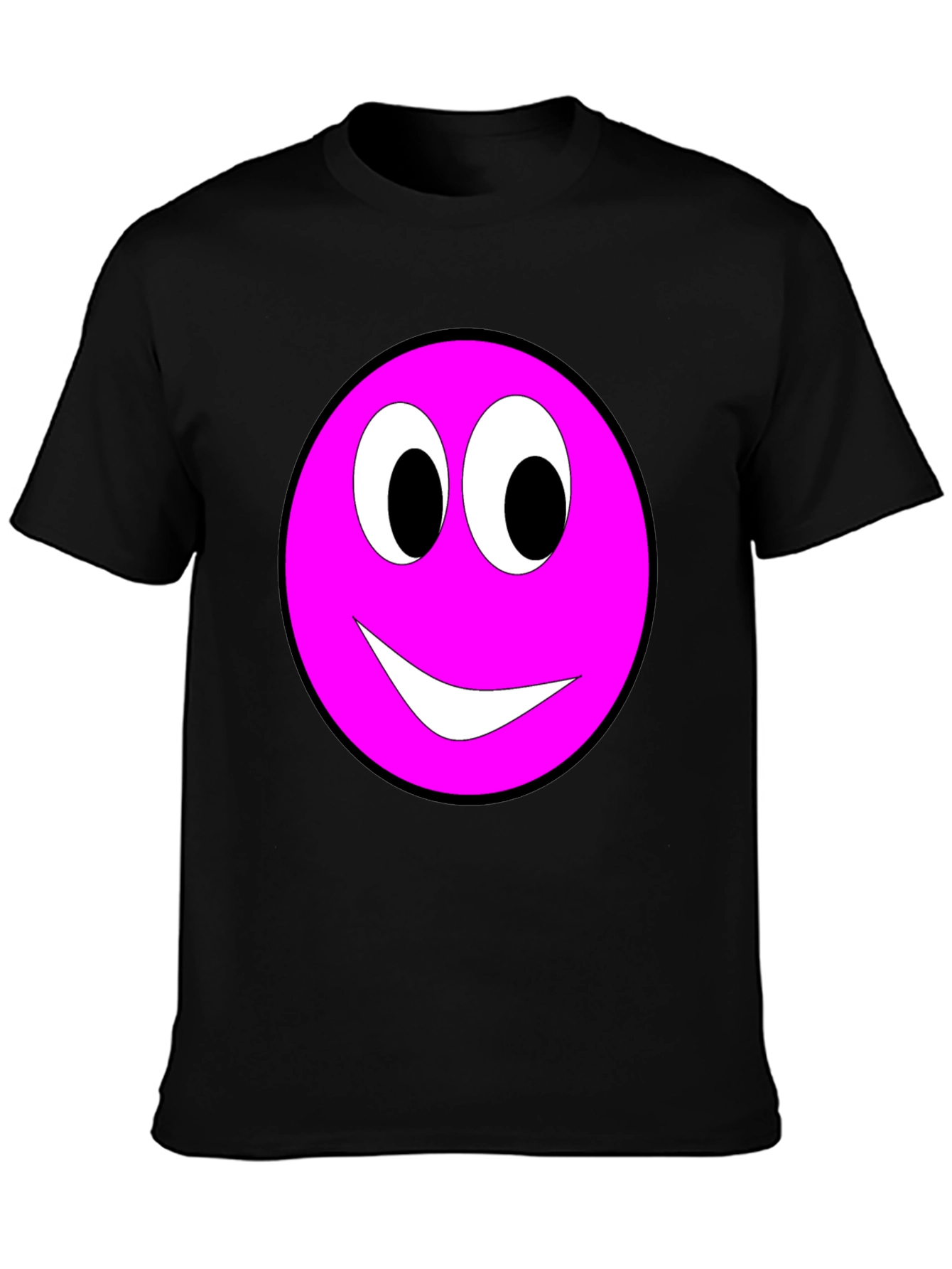 Pink Smiley Face Graphic Tee - Casual Comfort