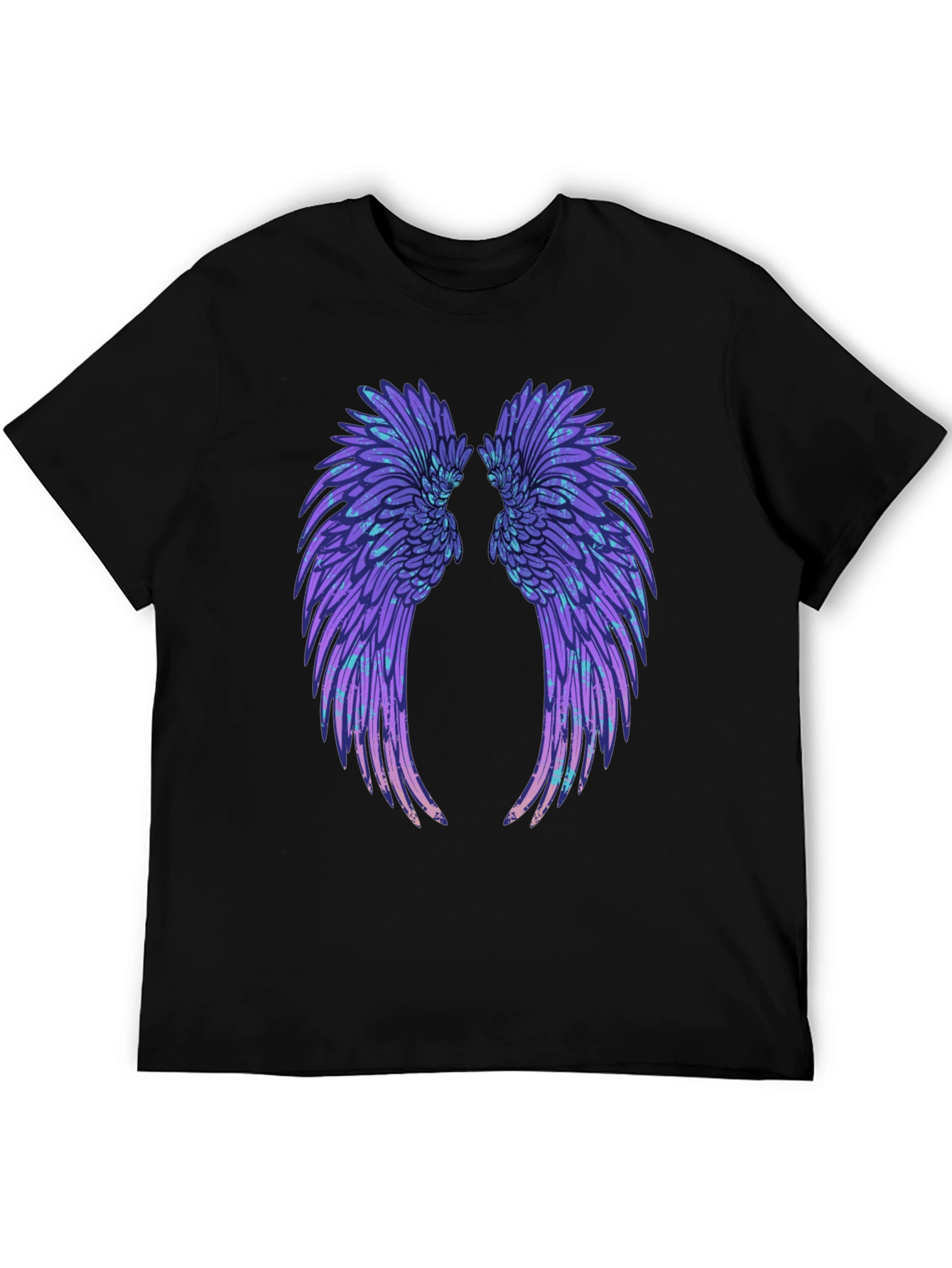 Wings Graphic Tee - Black Cotton T-Shirt