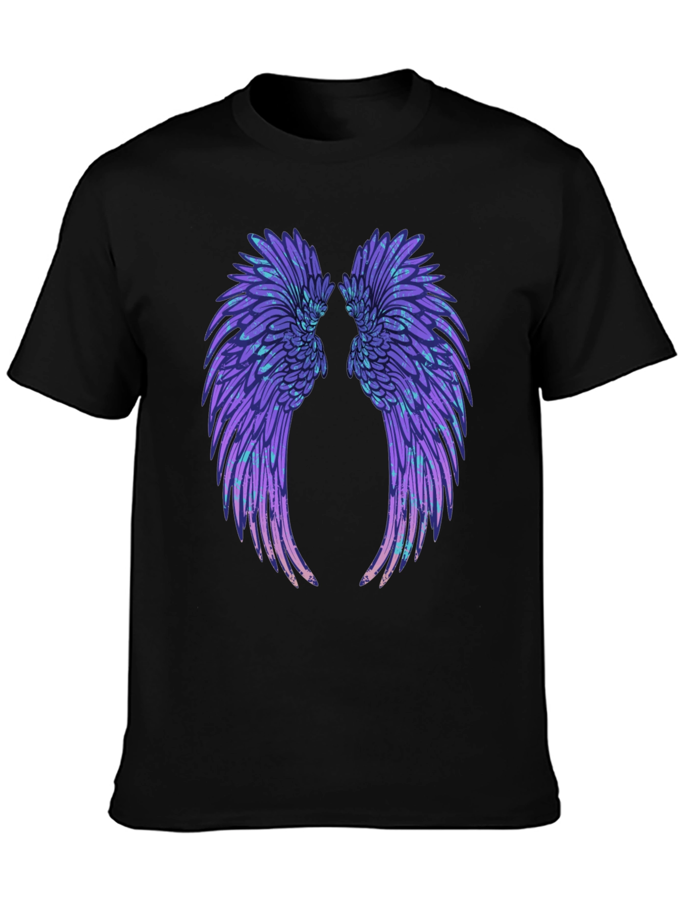 Wings Graphic Tee - Black Cotton T-Shirt