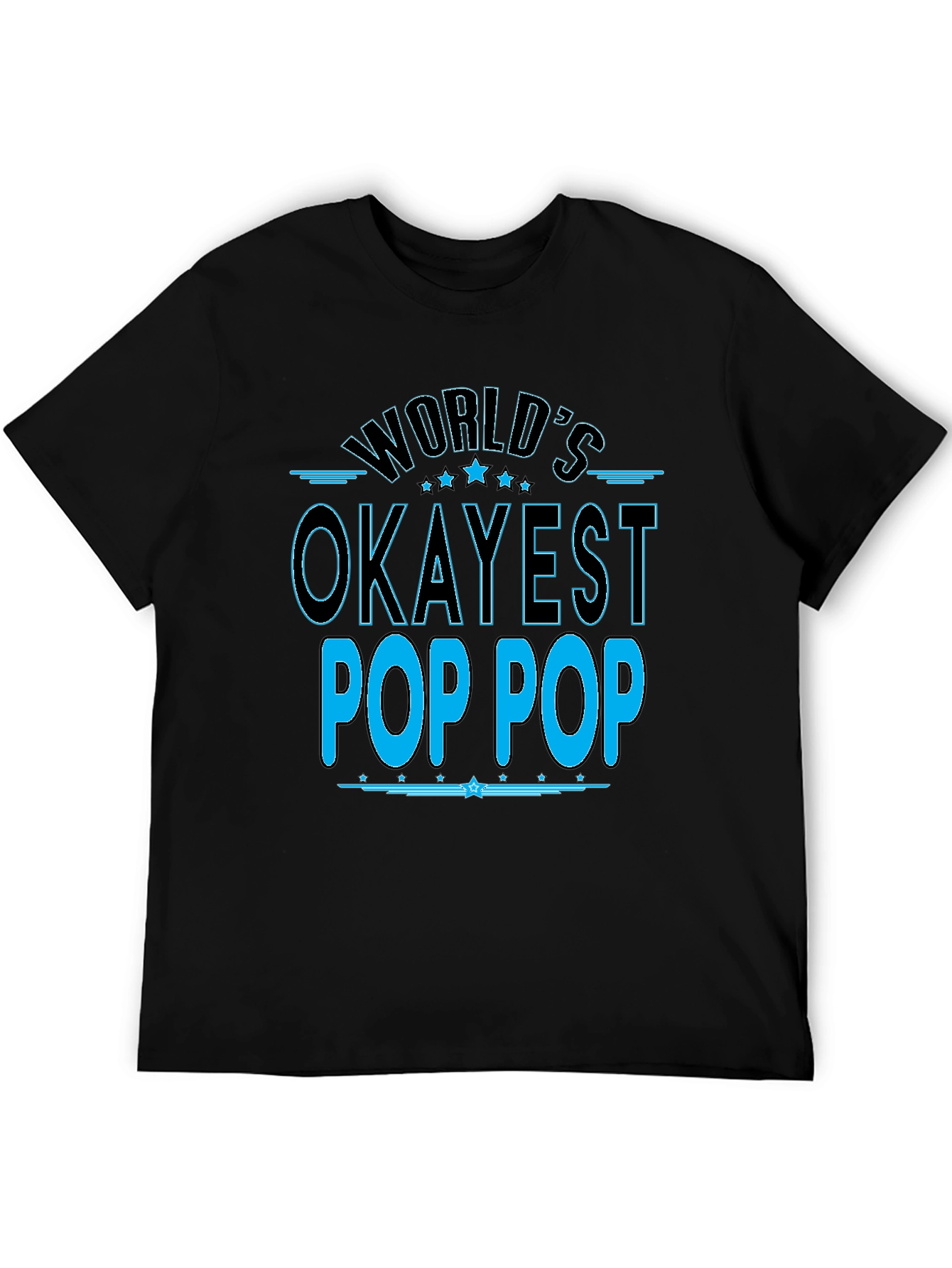 Worlds Okayest Pop Pop T-Shirt - Black