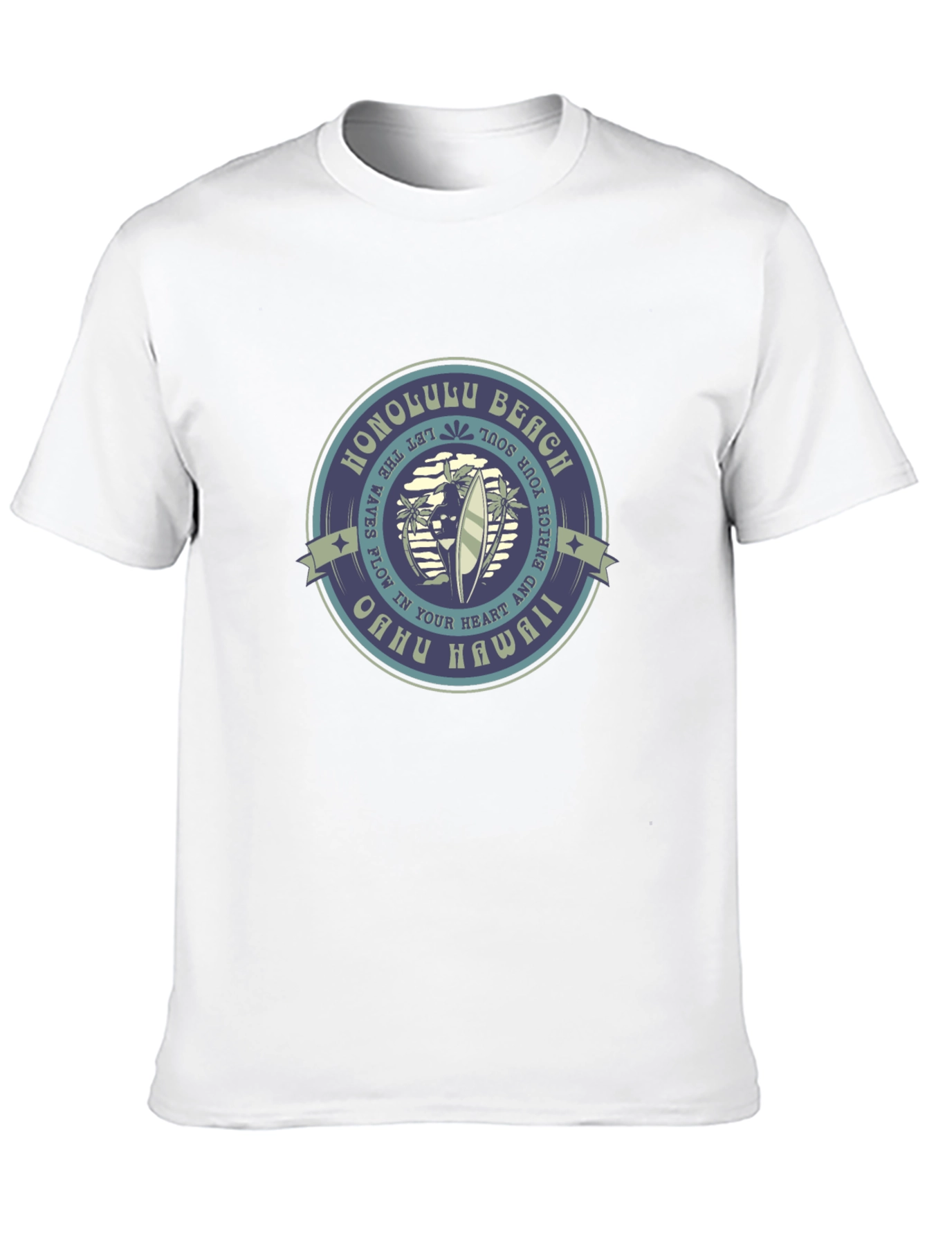 Honolulu Beach Graphic Tee - Oahu Hawaii T-Shirt