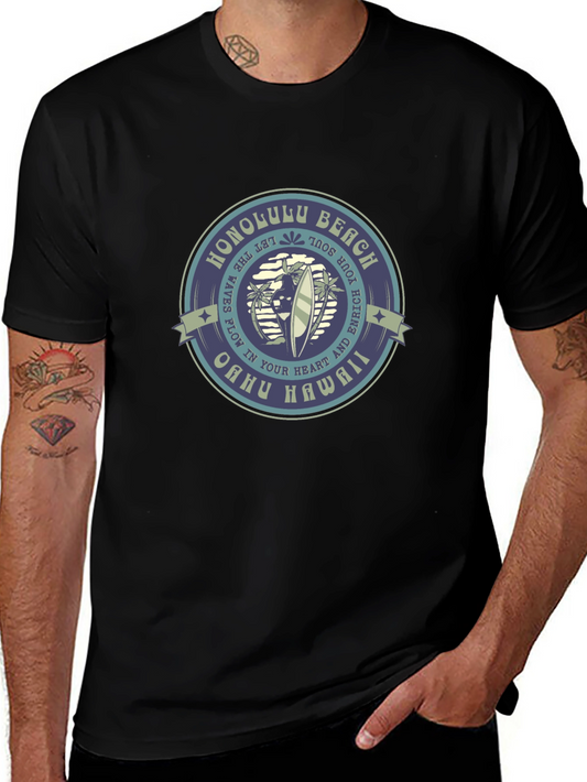 Honolulu Beach Graphic Tee - Oahu Hawaii T-Shirt