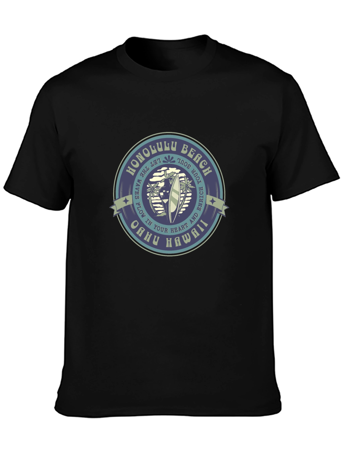 Honolulu Beach Graphic Tee - Oahu Hawaii T-Shirt