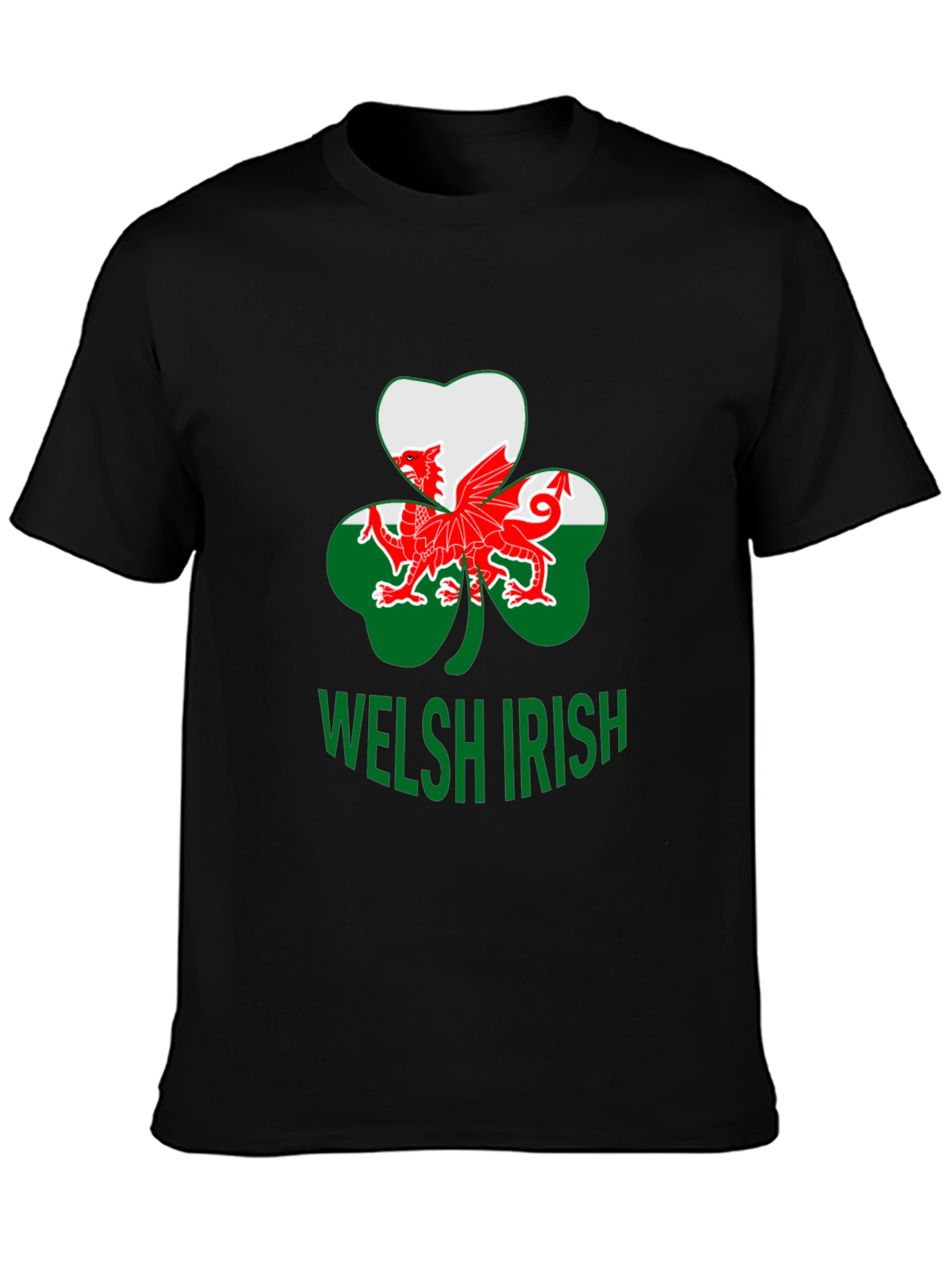 Welsh Irish T-Shirt Shamrock Dragon Tee