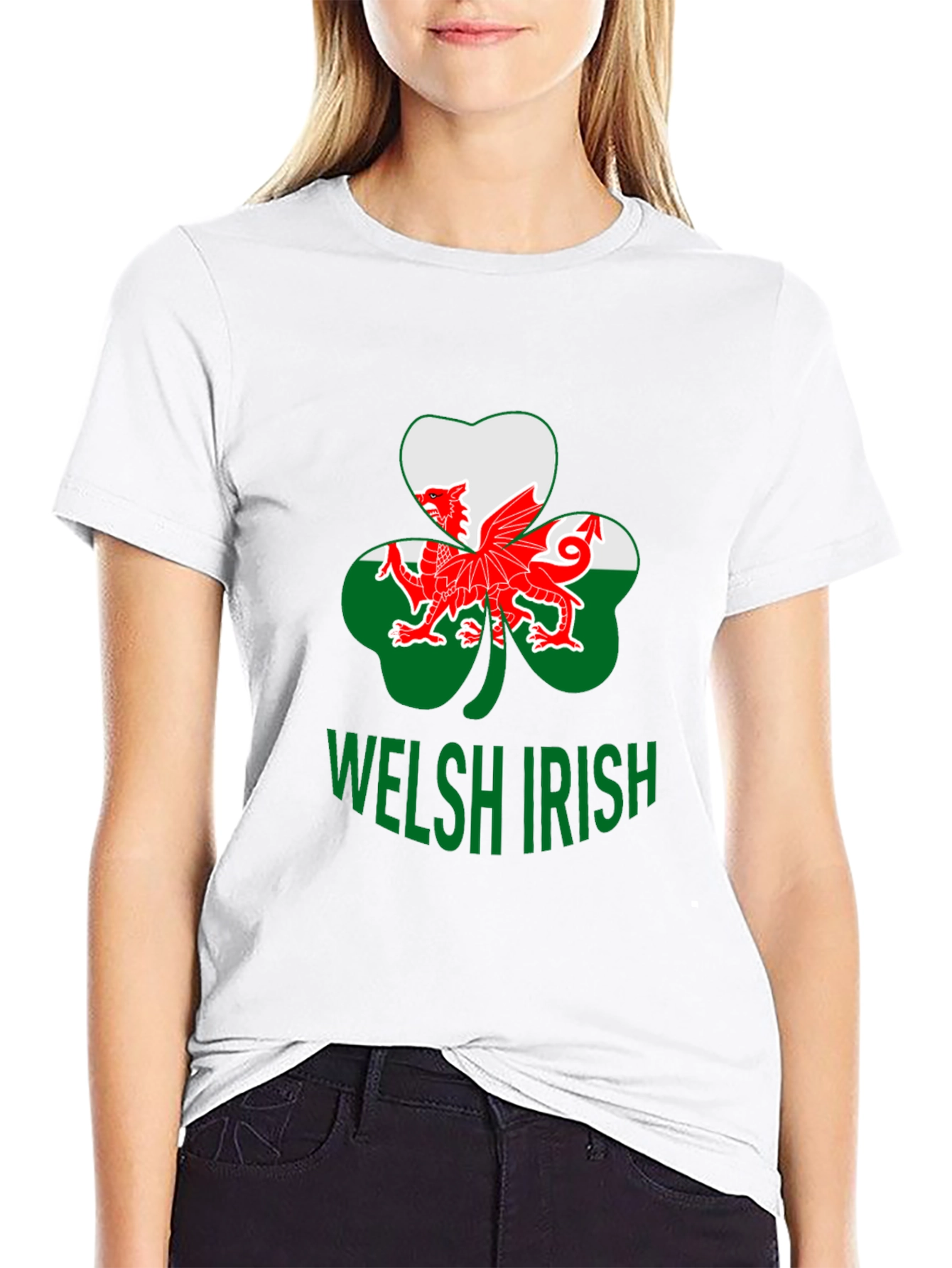 Welsh Irish T-Shirt Shamrock Dragon Tee