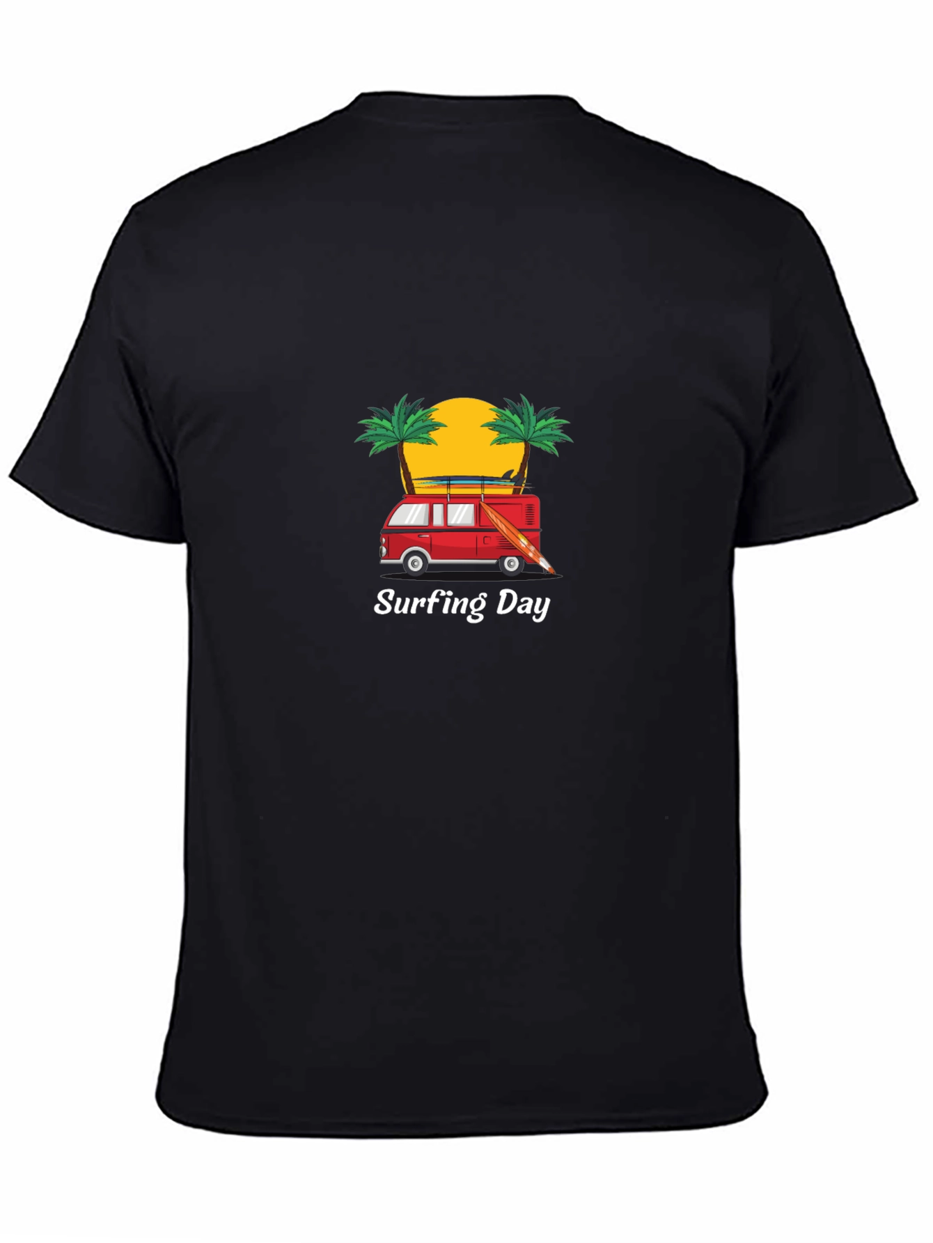 Surfing Day Graphic Tee - Black T-Shirt