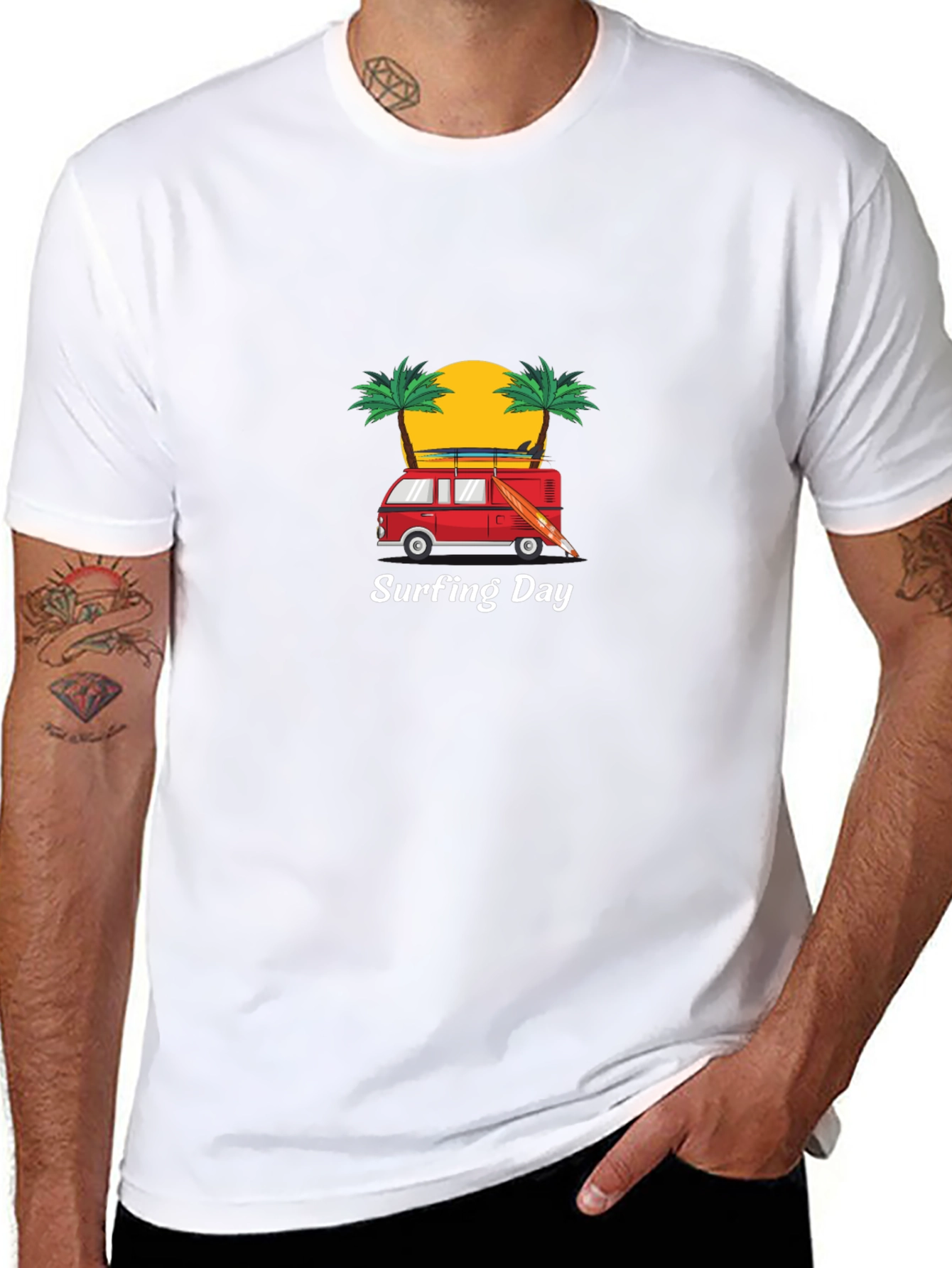 Surfing Day Graphic Tee - Black T-Shirt